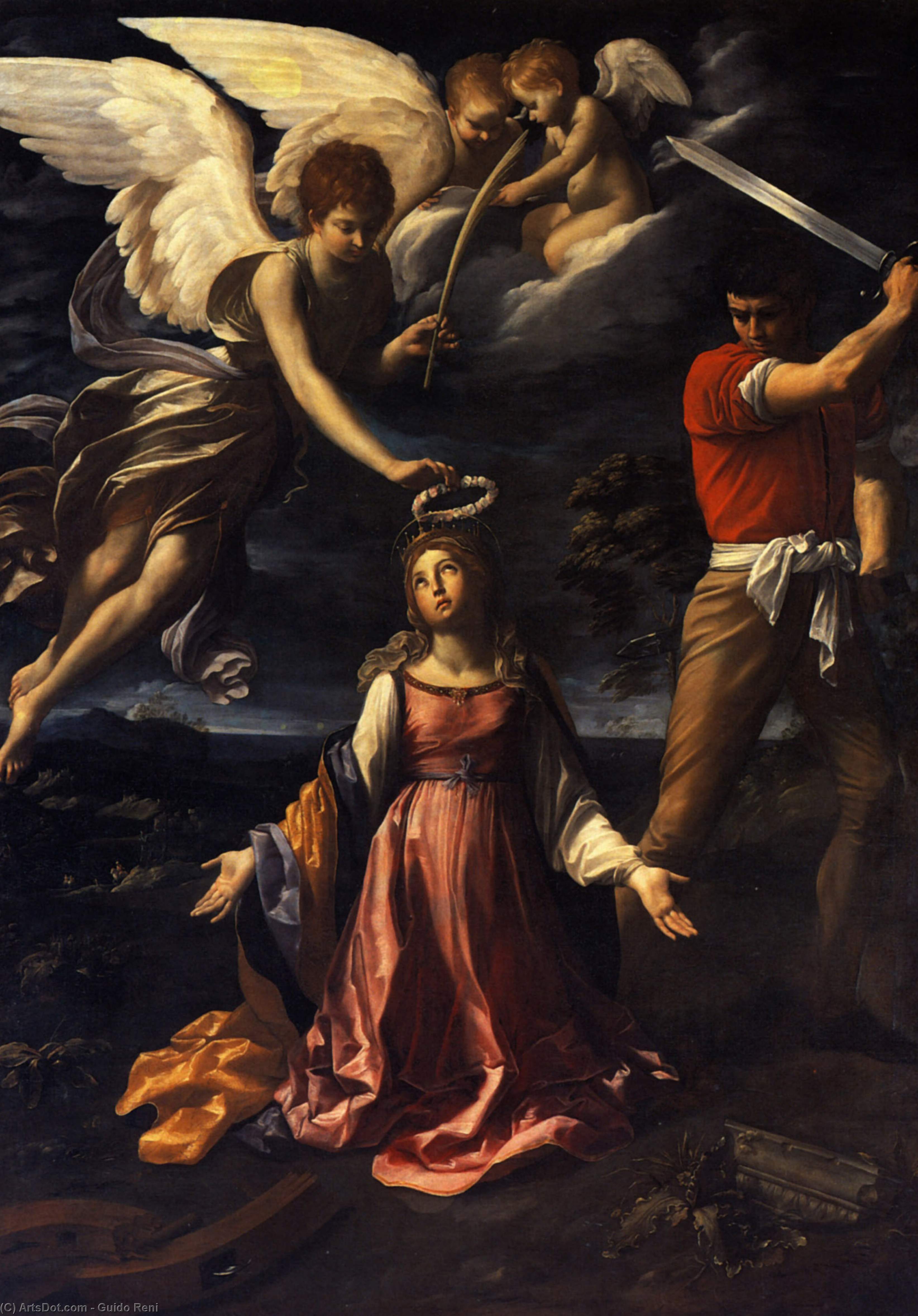 WikiOO.org - Enciklopedija dailės - Tapyba, meno kuriniai Reni Guido (Le Guide) - Martyrdom of Saint Catherine of Alexandria