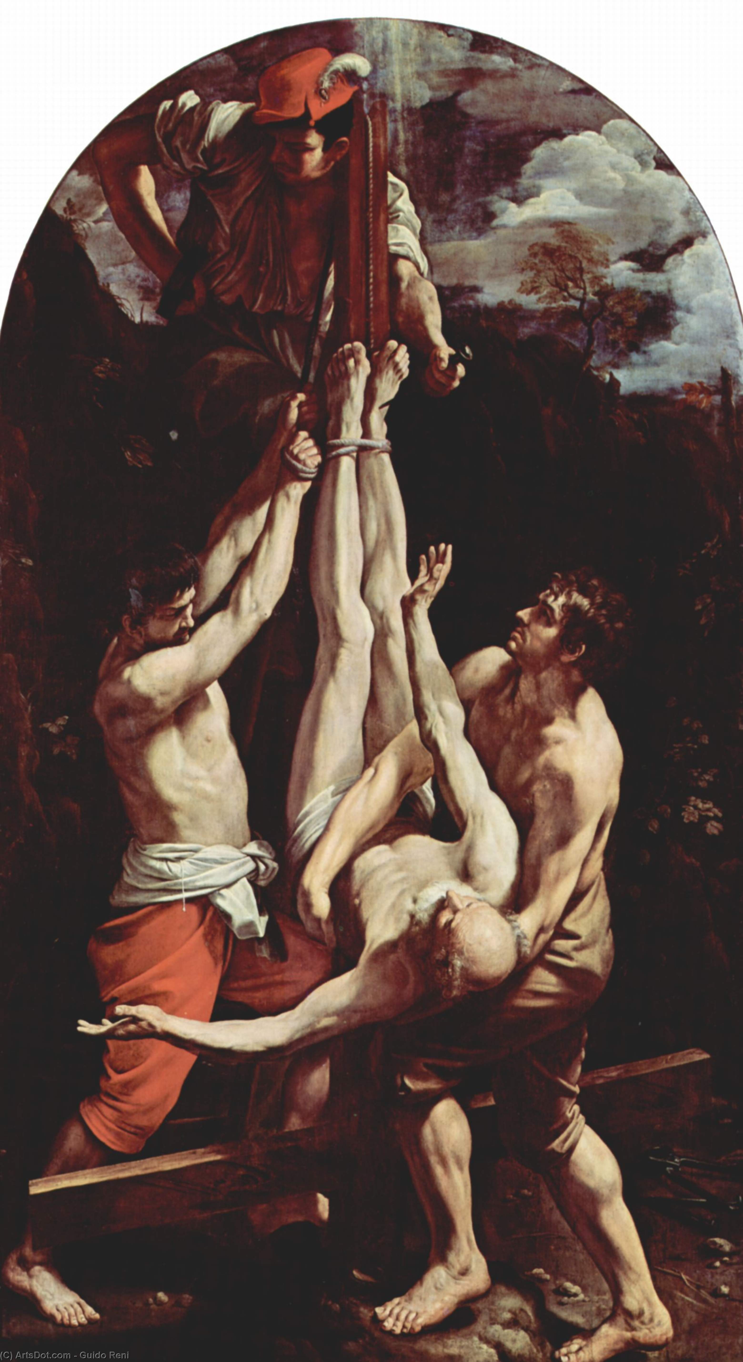 WikiOO.org - Encyclopedia of Fine Arts - Maľba, Artwork Reni Guido (Le Guide) - Crucifixion of St. Peter