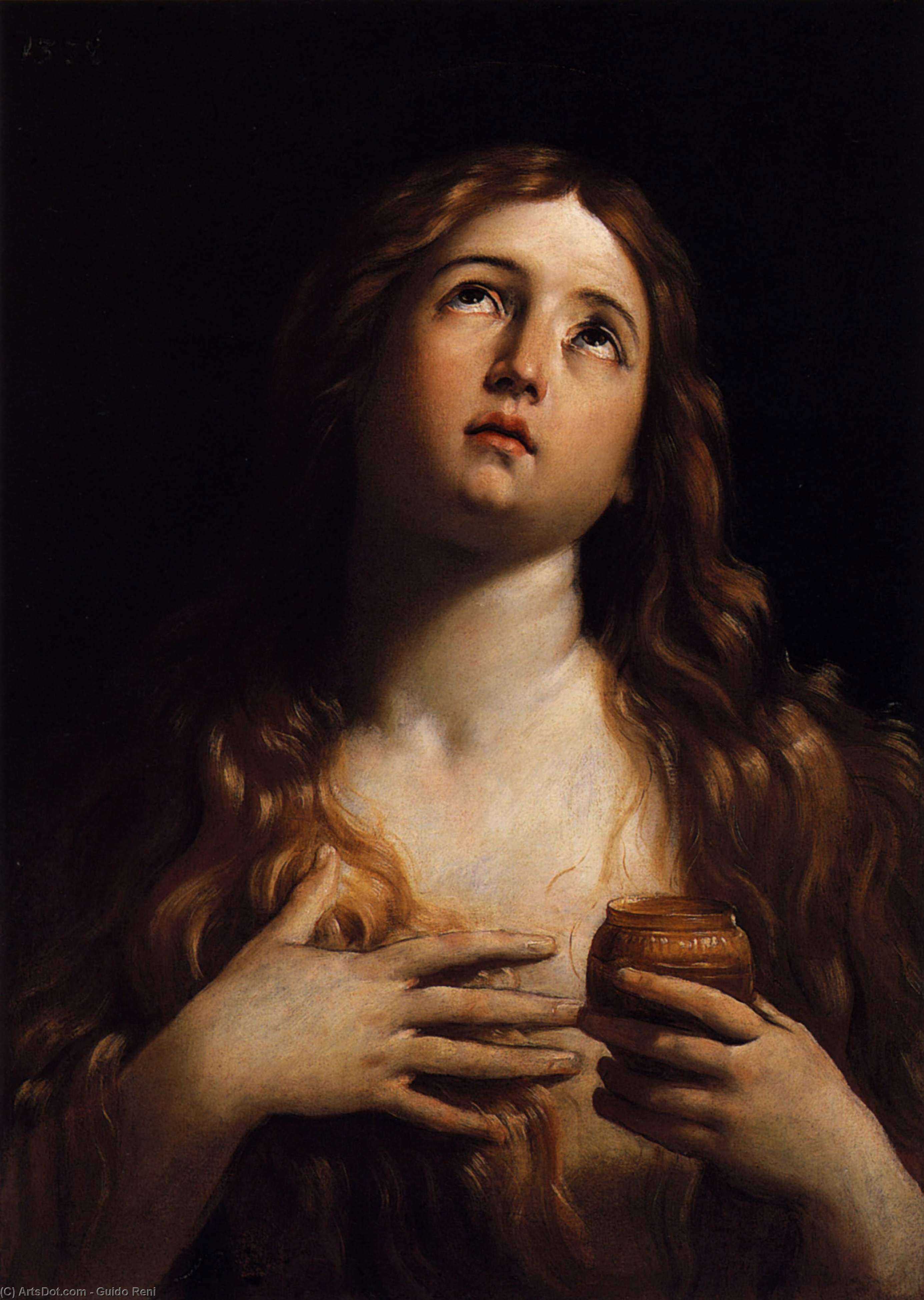WikiOO.org - Encyclopedia of Fine Arts - Schilderen, Artwork Reni Guido (Le Guide) - Mary Magdalene