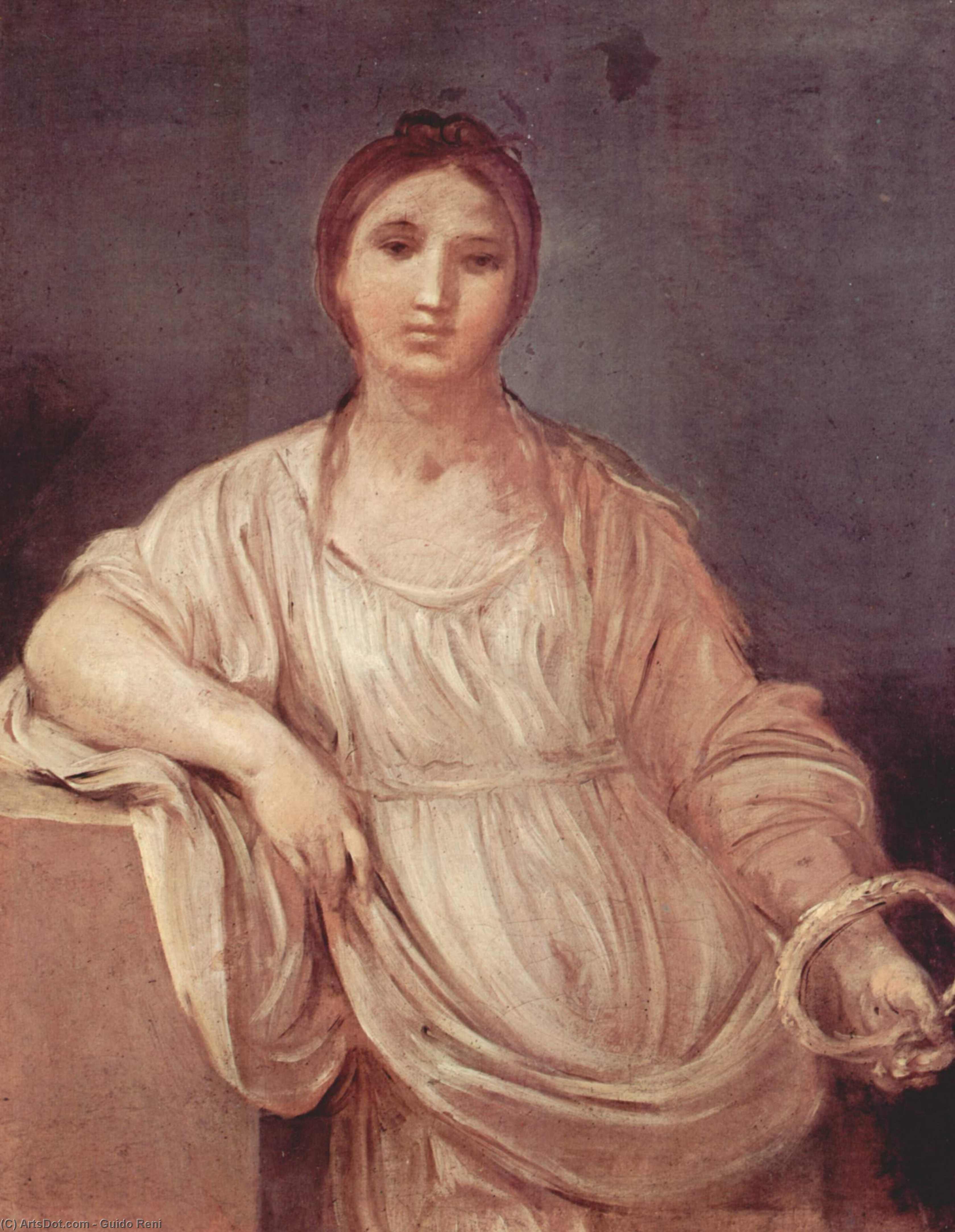 Wikioo.org – L'Enciclopedia delle Belle Arti - Pittura, Opere di Reni Guido (Le Guide) - ritratto di una ragazza con corona