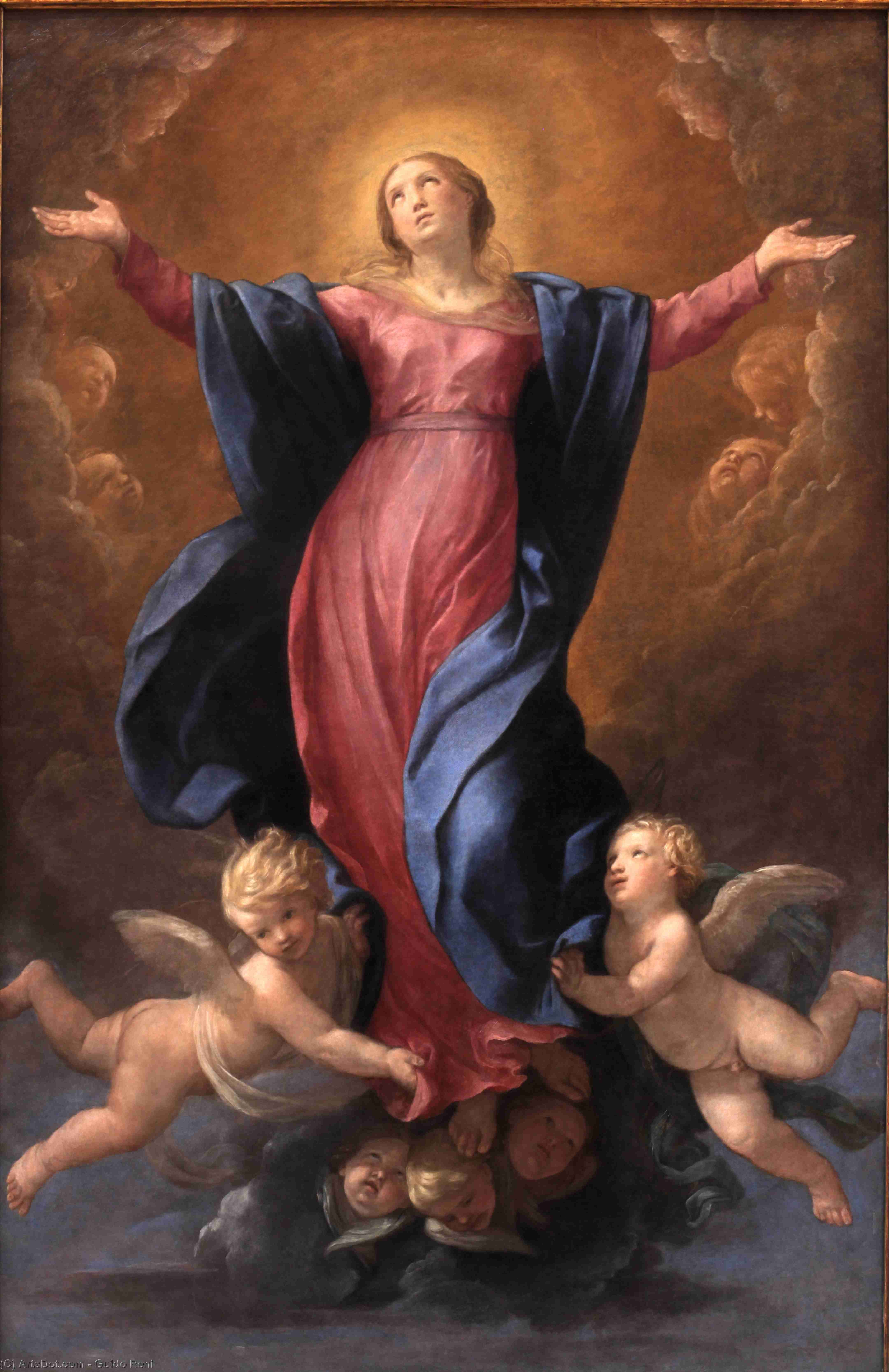 Wikioo.org - Bách khoa toàn thư về mỹ thuật - Vẽ tranh, Tác phẩm nghệ thuật Reni Guido (Le Guide) - Assumption of the Virgin