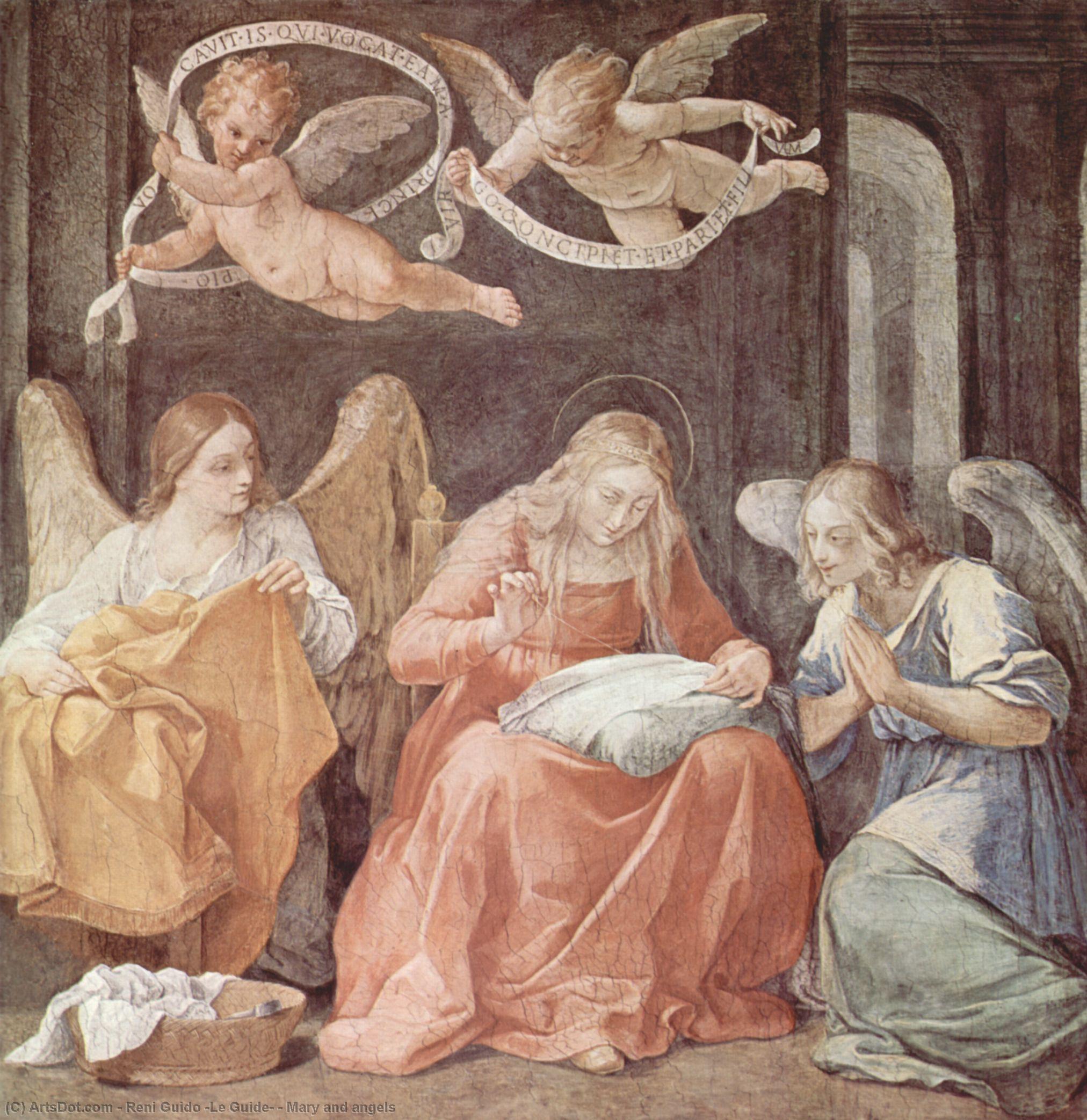Wikioo.org - The Encyclopedia of Fine Arts - Painting, Artwork by Reni Guido (Le Guide) - Mary and angels