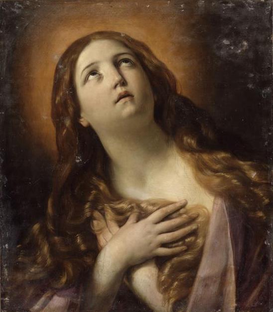 Wikioo.org – L'Encyclopédie des Beaux Arts - Peinture, Oeuvre de Reni Guido (Le Guide) - marie madeleine en extase à l pied des la croix
