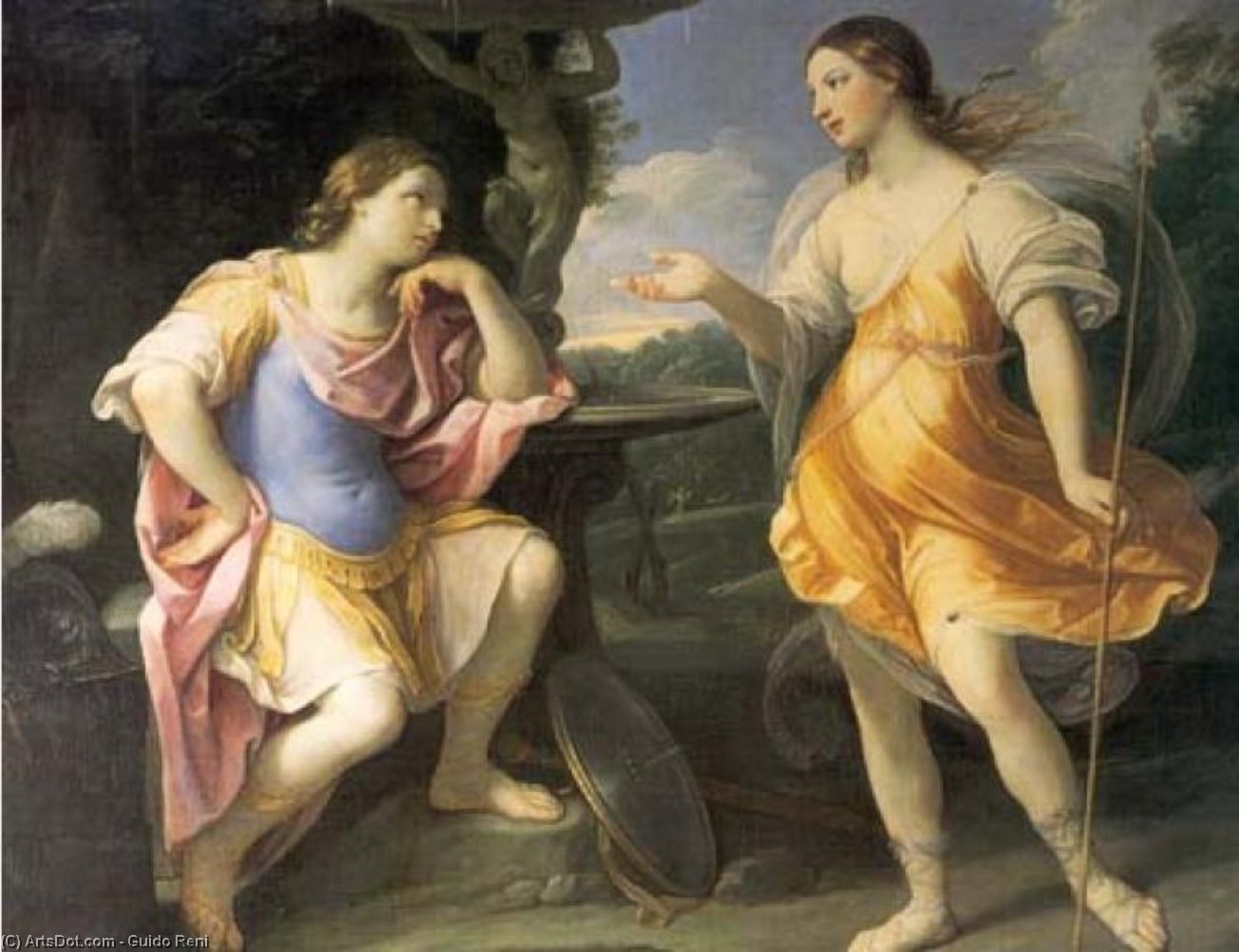 WikiOO.org - Encyclopedia of Fine Arts - Maľba, Artwork Reni Guido (Le Guide) - Encounter of Bradamante and Fiordispina