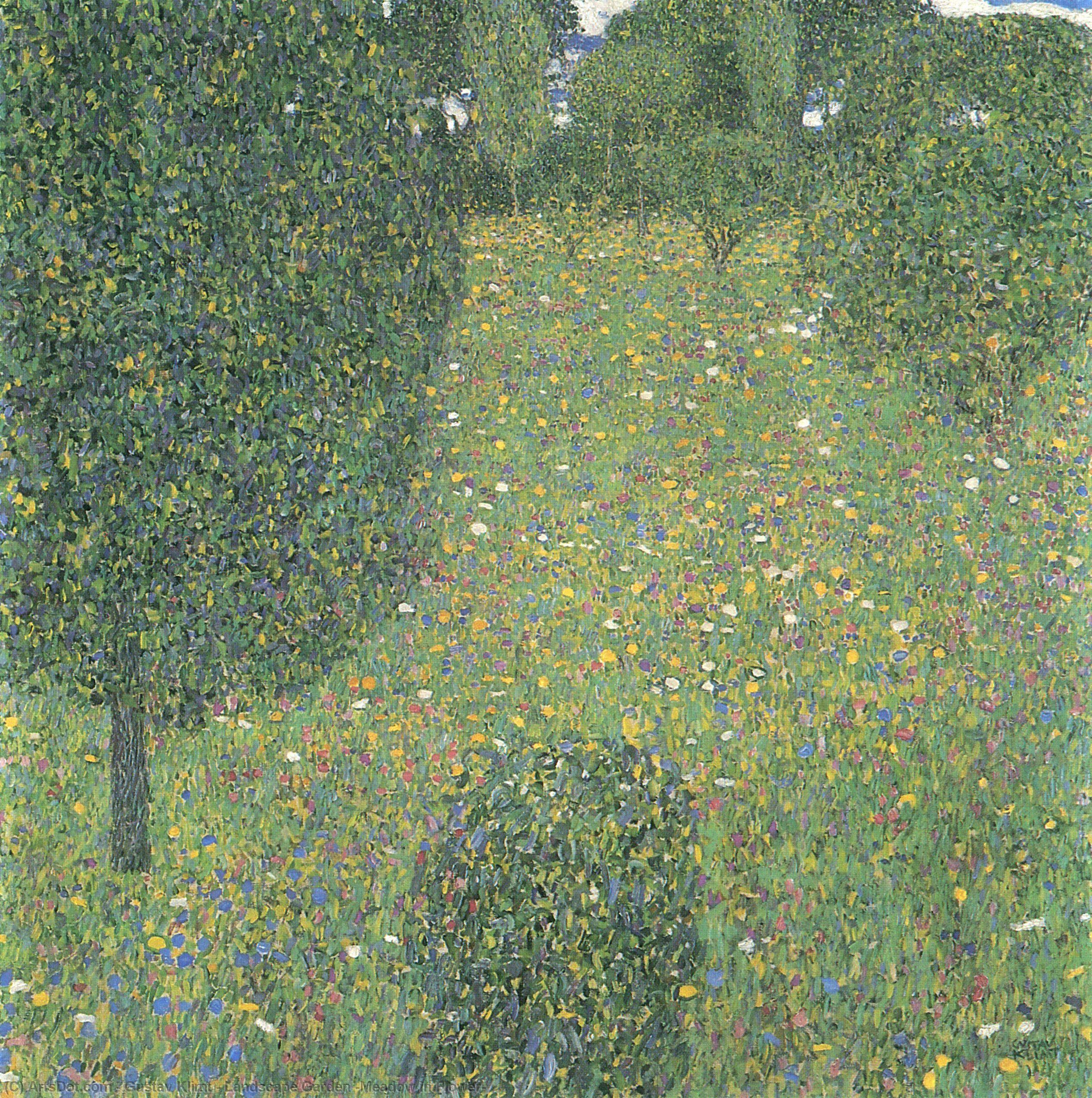 Wikioo.org – La Enciclopedia de las Bellas Artes - Pintura, Obras de arte de Gustav Klimt - paisaje del jardín  prado  cómo  Flor