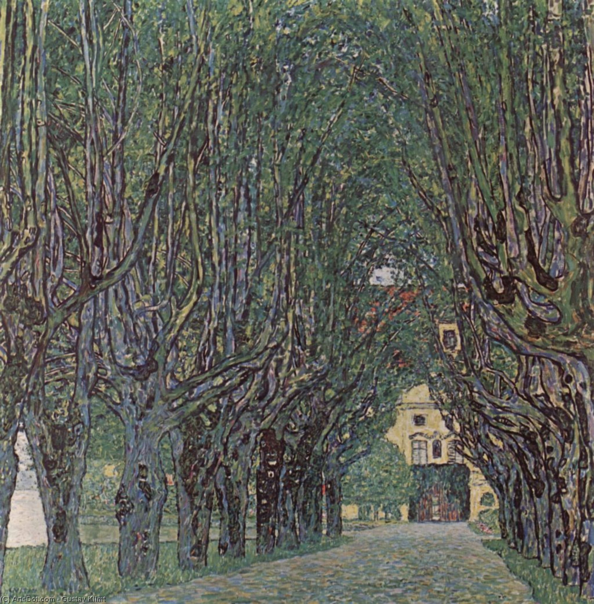WikiOO.org - Encyclopedia of Fine Arts - Maleri, Artwork Gustav Klimt - Avenue of Schloss Kammer Park
