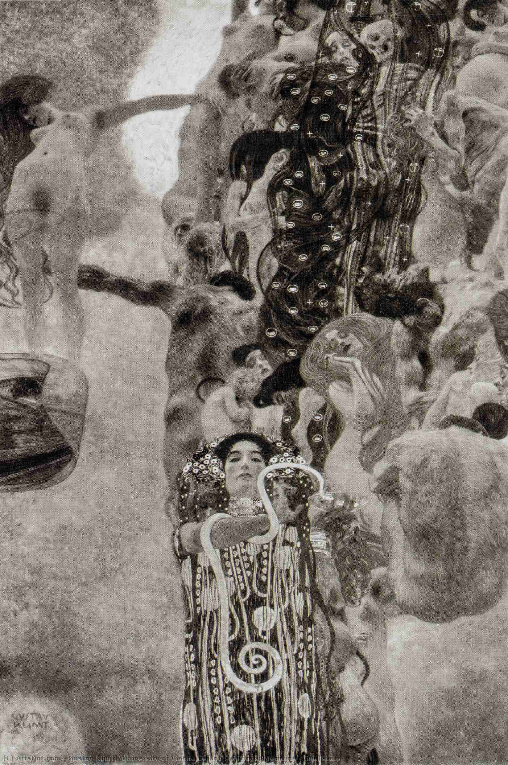 Wikioo.org – L'Enciclopedia delle Belle Arti - Pittura, Opere di Gustav Klimt - Università di Vienna dipinti a parete Medicina  finale  stato