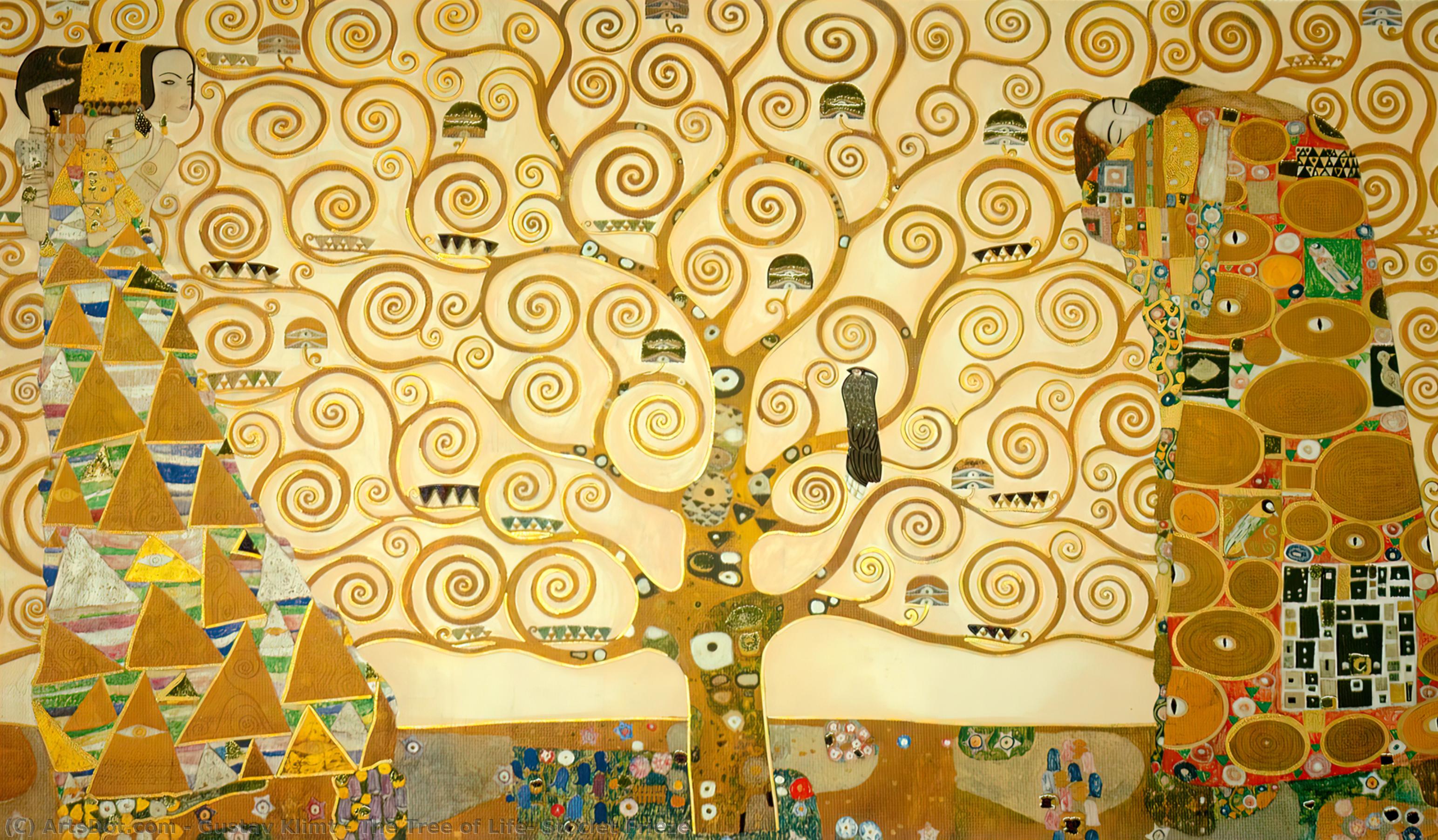 Wikioo.org - The Encyclopedia of Fine Arts - Painting, Artwork by Gustav Klimt - The Tree of Life, Stoclet Frieze