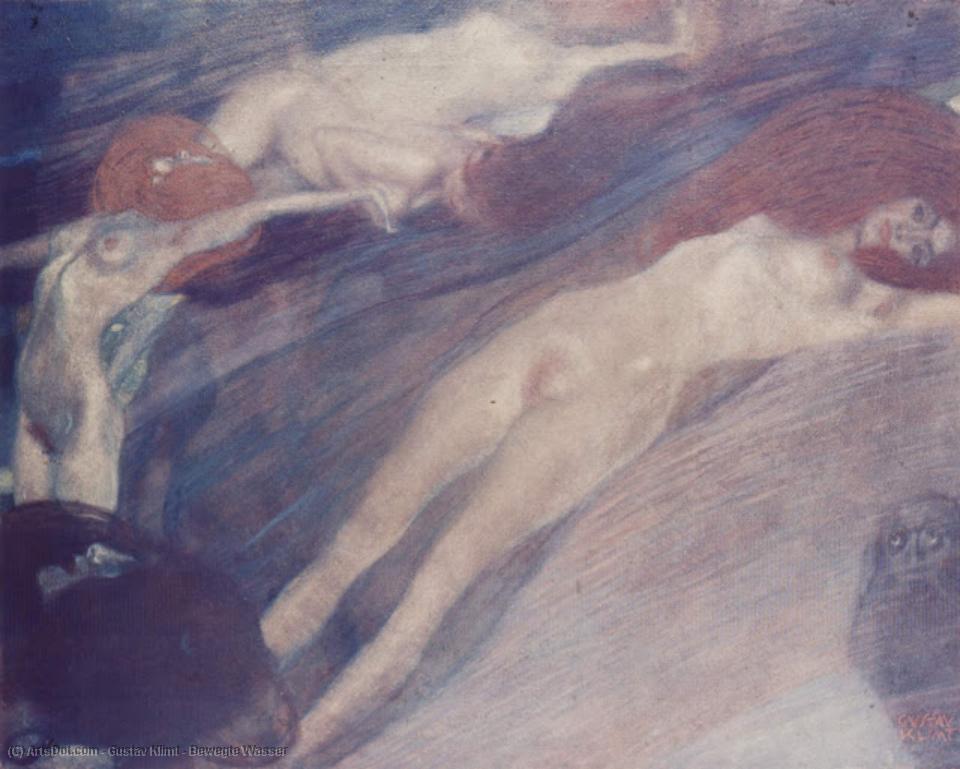 Wikioo.org - สารานุกรมวิจิตรศิลป์ - จิตรกรรม Gustav Klimt - Bewegte Wasser