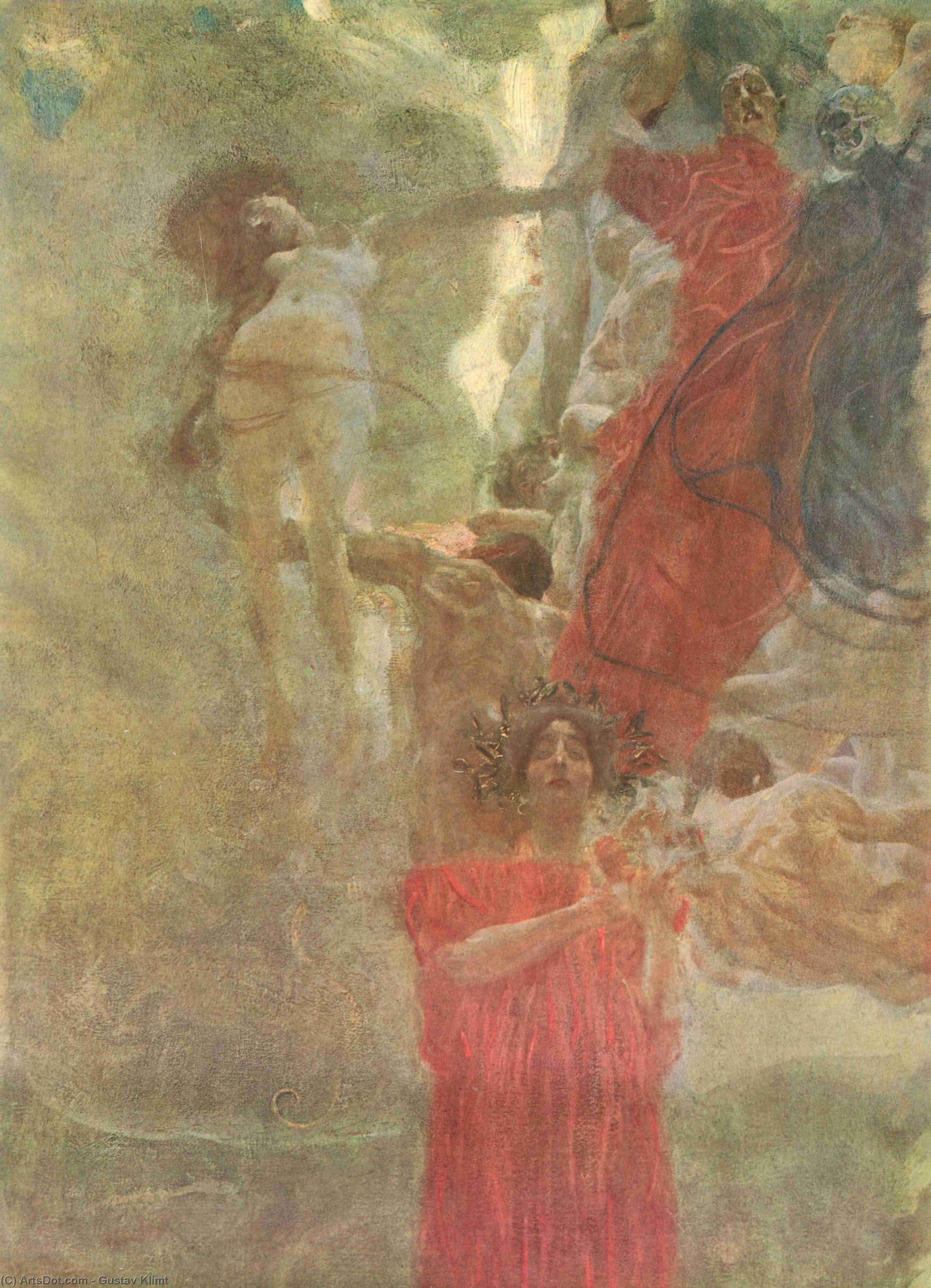 Wikioo.org – L'Enciclopedia delle Belle Arti - Pittura, Opere di Gustav Klimt - Composizione disegno dipinto alla medicina