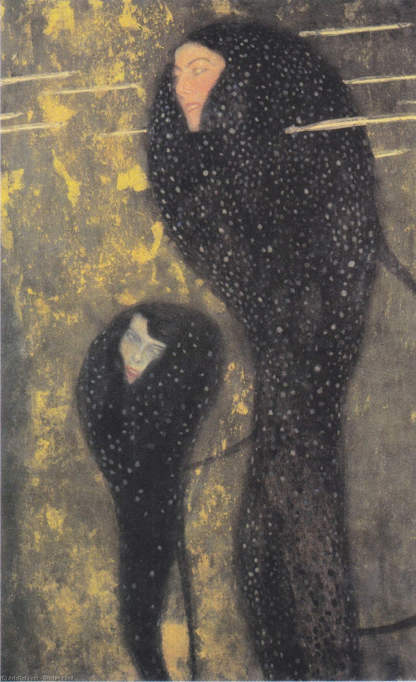 Wikoo.org - موسوعة الفنون الجميلة - اللوحة، العمل الفني Gustav Klimt - Water Nymphs (Silverfish)