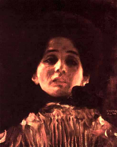 Wikioo.org – L'Enciclopedia delle Belle Arti - Pittura, Opere di Gustav Klimt - pieno-faccia ritratto di una signora
