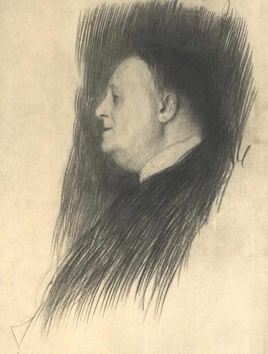 Wikioo.org - Encyklopedia Sztuk Pięknych - Malarstwo, Grafika Gustav Klimt - Portrait of a man heading left