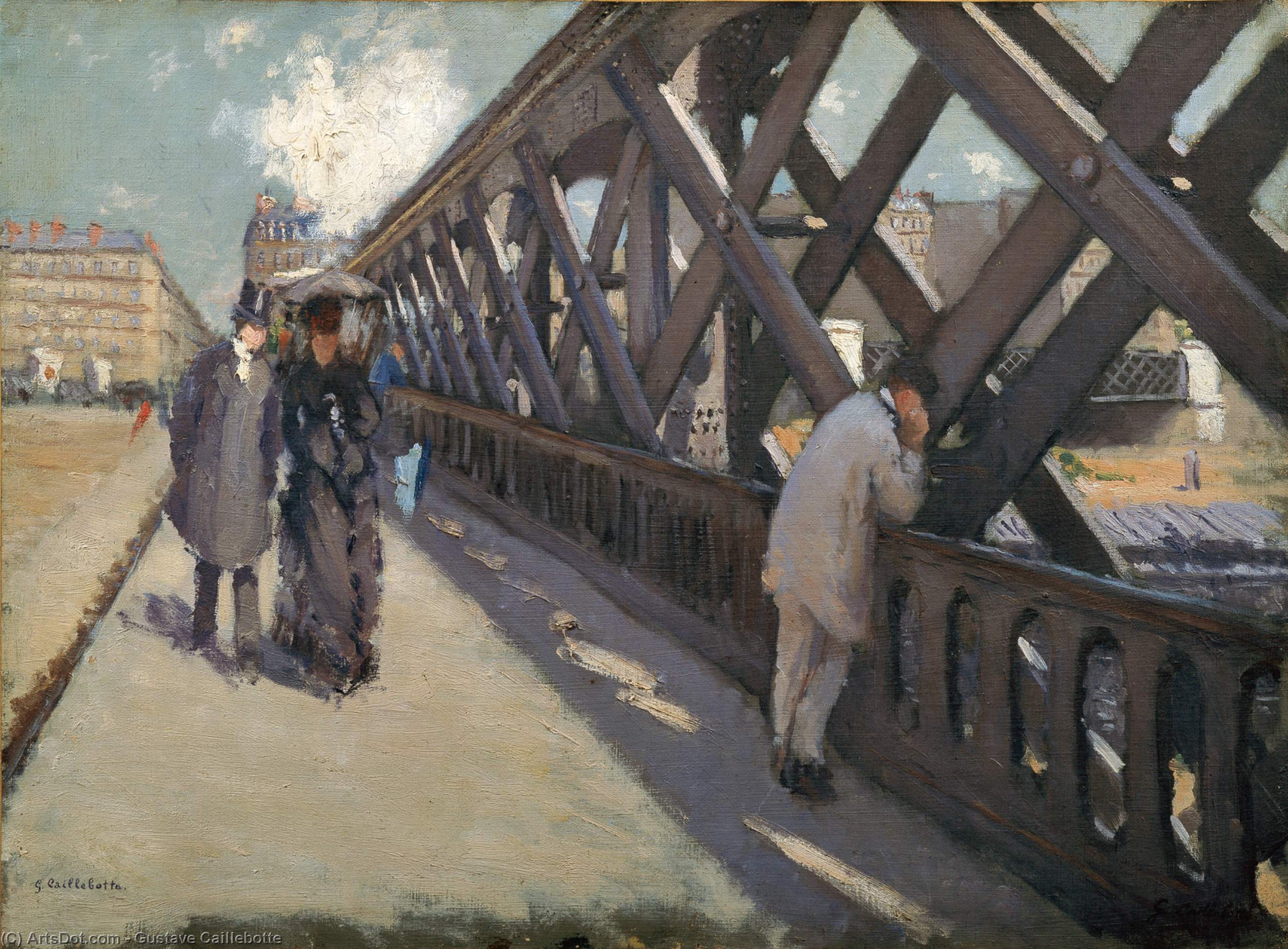 Wikioo.org - The Encyclopedia of Fine Arts - Painting, Artwork by Gustave Caillebotte - Study for Le Pont de l'Europe