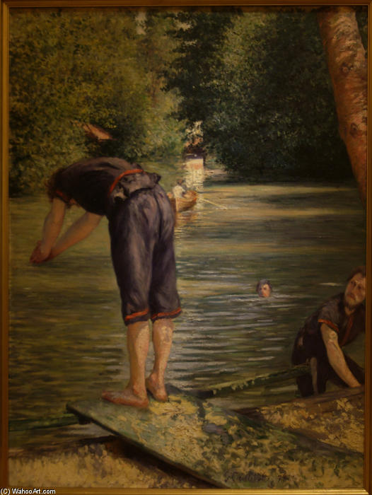 Wikioo.org - The Encyclopedia of Fine Arts - Painting, Artwork by Gustave Caillebotte - Bathers on the Banks of the Yerres