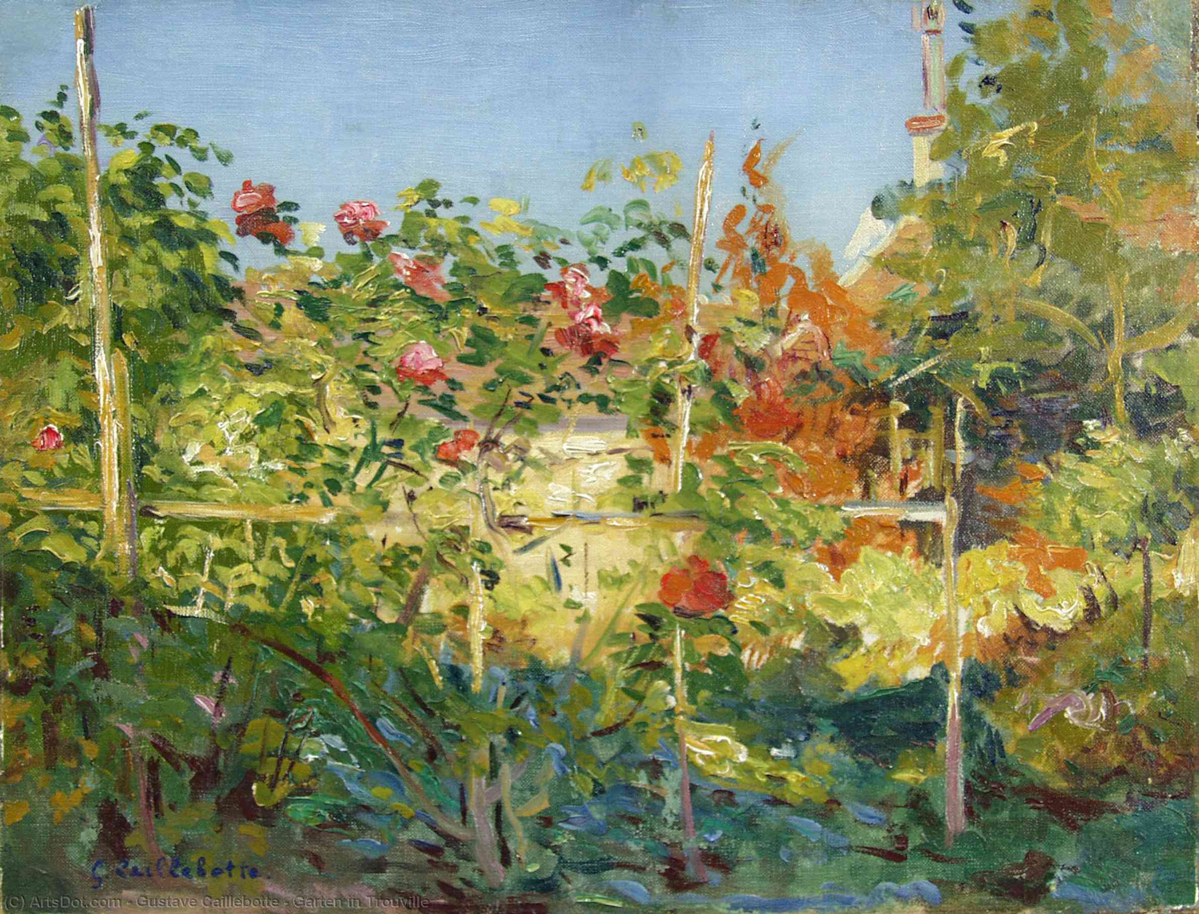 WikiOO.org - Encyclopedia of Fine Arts - Festés, Grafika Gustave Caillebotte - Garten in Trouville