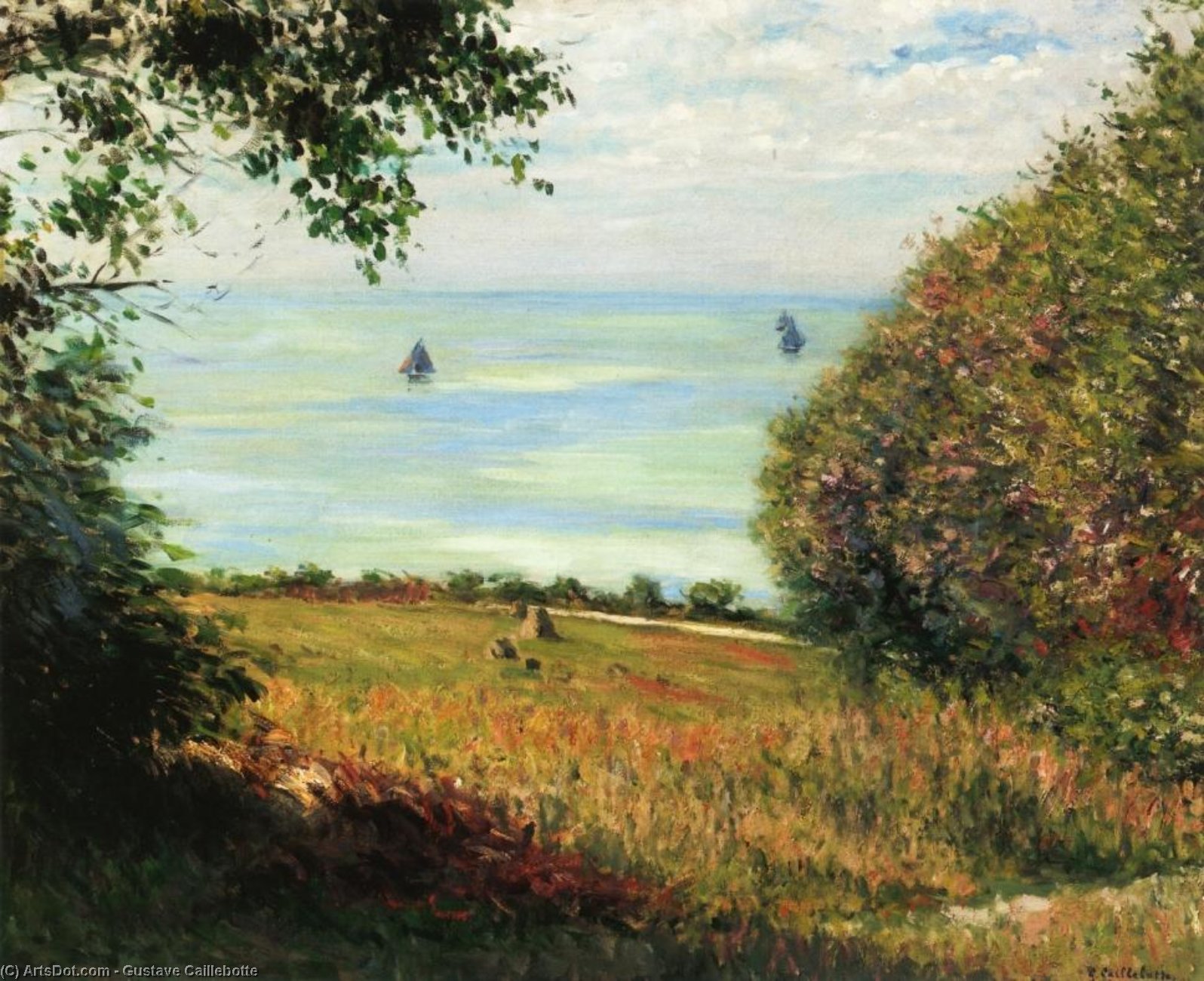 Wikioo.org - The Encyclopedia of Fine Arts - Painting, Artwork by Gustave Caillebotte - View of the Sea from Villerville