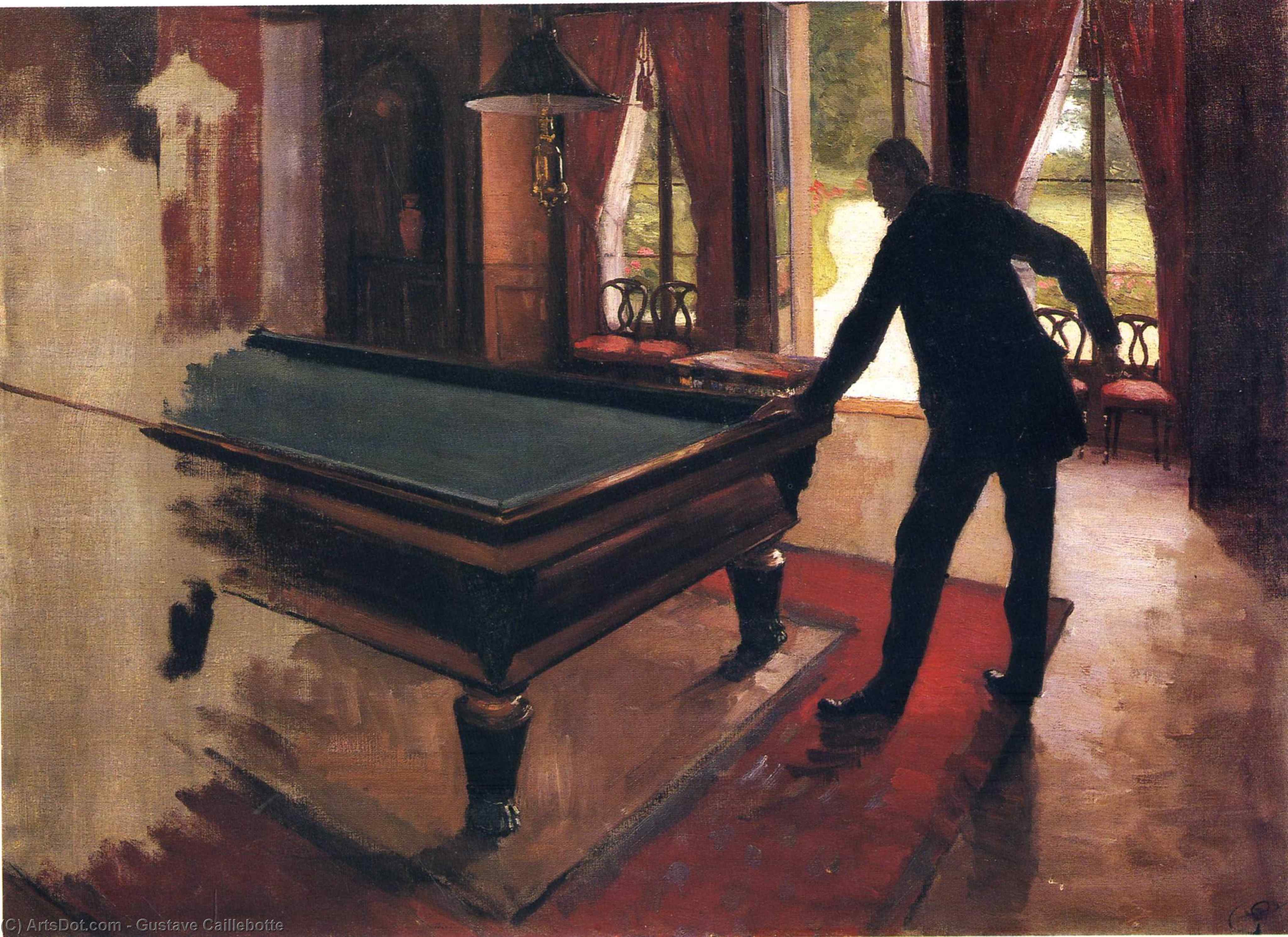 Wikoo.org - موسوعة الفنون الجميلة - اللوحة، العمل الفني Gustave Caillebotte - Billiards