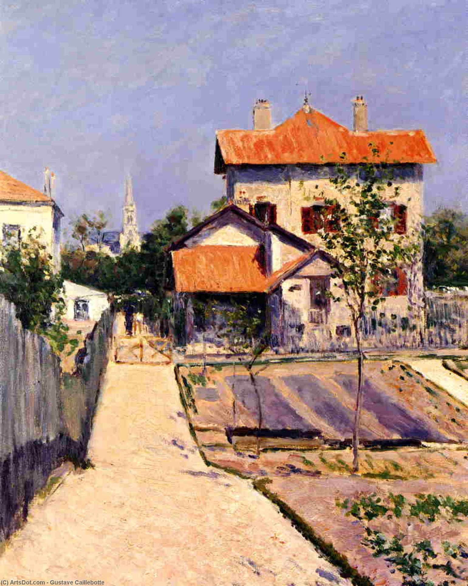 WikiOO.org - Encyclopedia of Fine Arts - Lukisan, Artwork Gustave Caillebotte - The Artist's House at Yerres