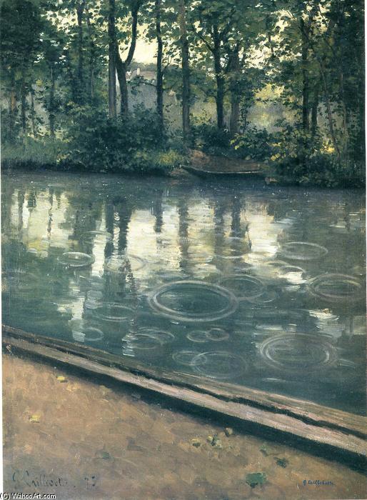 Wikioo.org - The Encyclopedia of Fine Arts - Painting, Artwork by Gustave Caillebotte - The Yerres, Rain