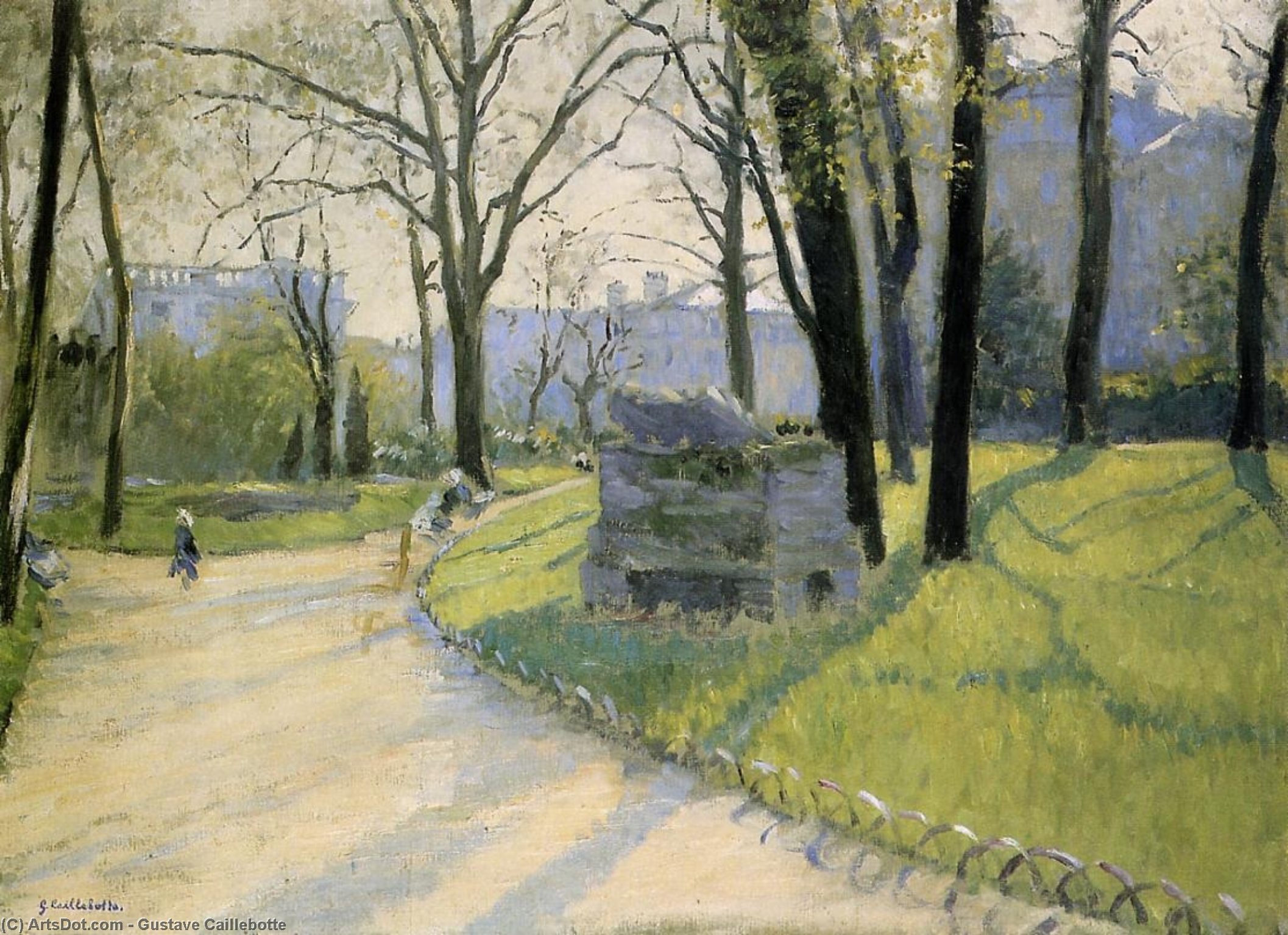 Wikioo.org - The Encyclopedia of Fine Arts - Painting, Artwork by Gustave Caillebotte - The Park Monceau