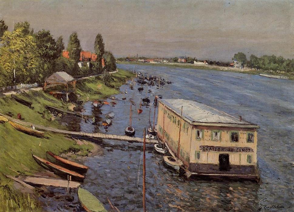 Wikioo.org - The Encyclopedia of Fine Arts - Painting, Artwork by Gustave Caillebotte - The Pontoon at Argenteuil