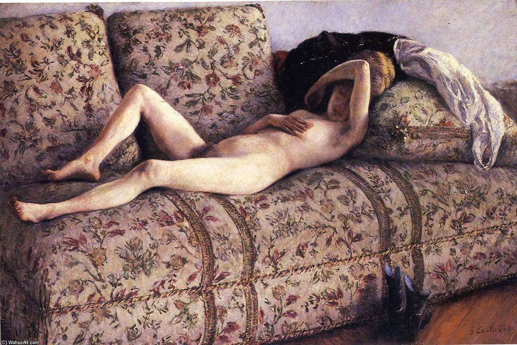 WikiOO.org - Encyclopedia of Fine Arts - Maleri, Artwork Gustave Caillebotte - Nude on a Couch