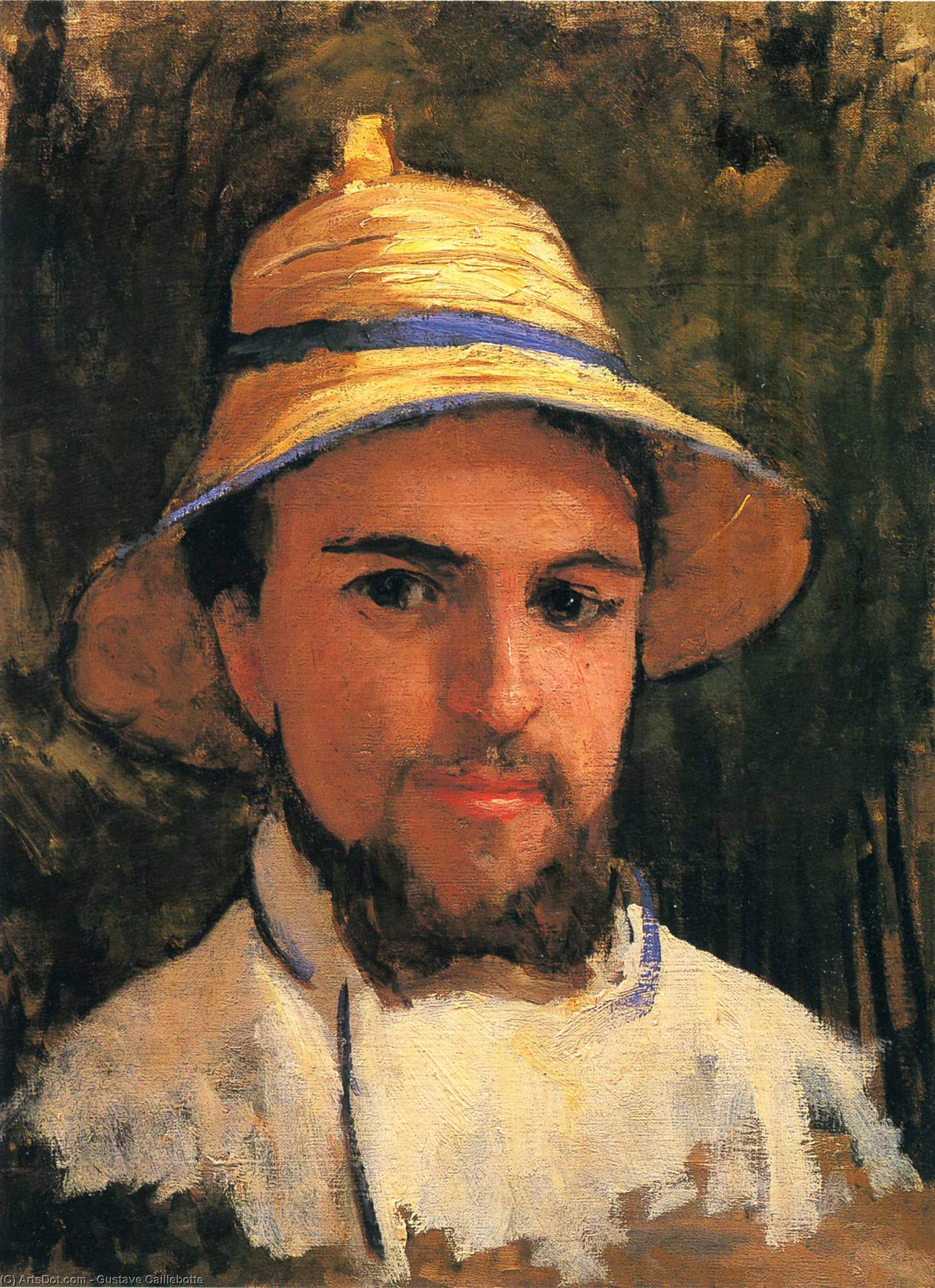 Wikioo.org - The Encyclopedia of Fine Arts - Painting, Artwork by Gustave Caillebotte - Self-Portrait with Pith Helmet