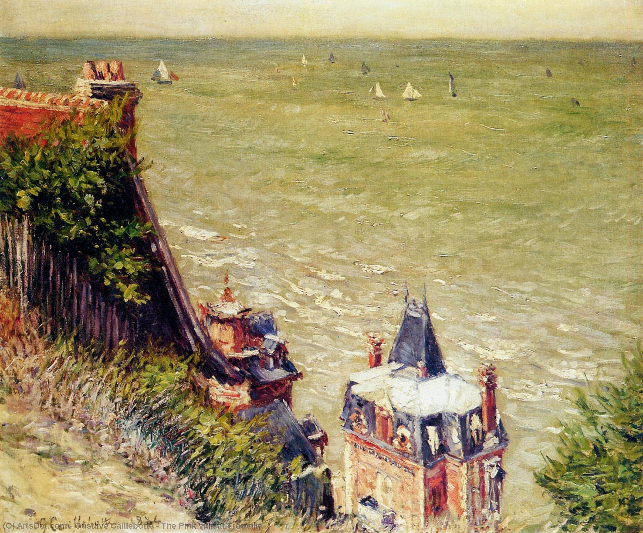 Wikioo.org - The Encyclopedia of Fine Arts - Painting, Artwork by Gustave Caillebotte - The Pink villa at Trouville