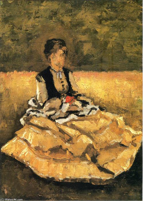 Wikioo.org - Die Enzyklopädie bildender Kunst - Malerei, Kunstwerk von Gustave Caillebotte - frau sitzend auf dem `lawn`