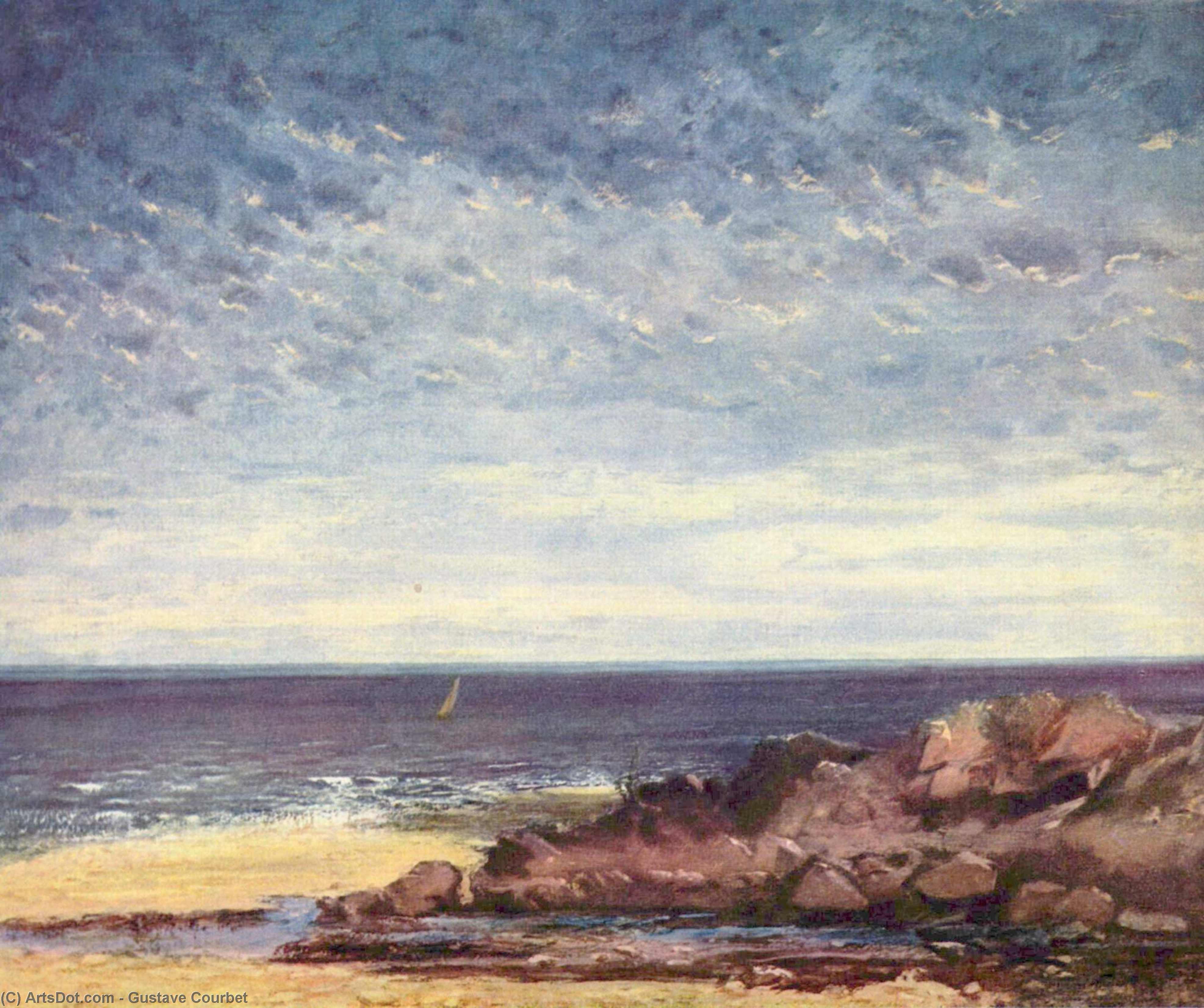 WikiOO.org - Encyclopedia of Fine Arts - Maalaus, taideteos Gustave Courbet - Sea Coast in Normandy