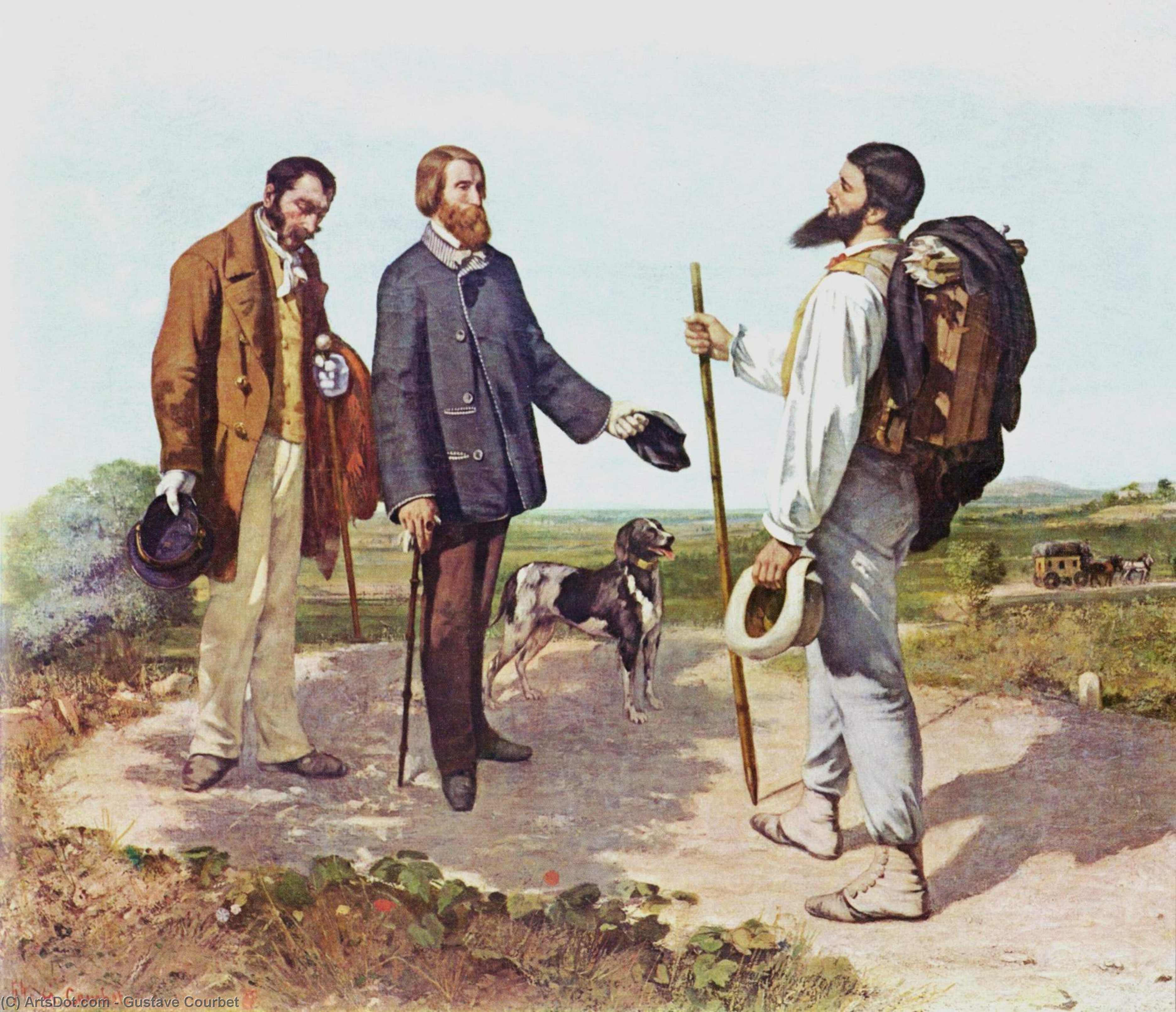 Wikioo.org – L'Encyclopédie des Beaux Arts - Peinture, Oeuvre de Gustave Courbet - la rencontre ( bonjour monsieur Courbet )