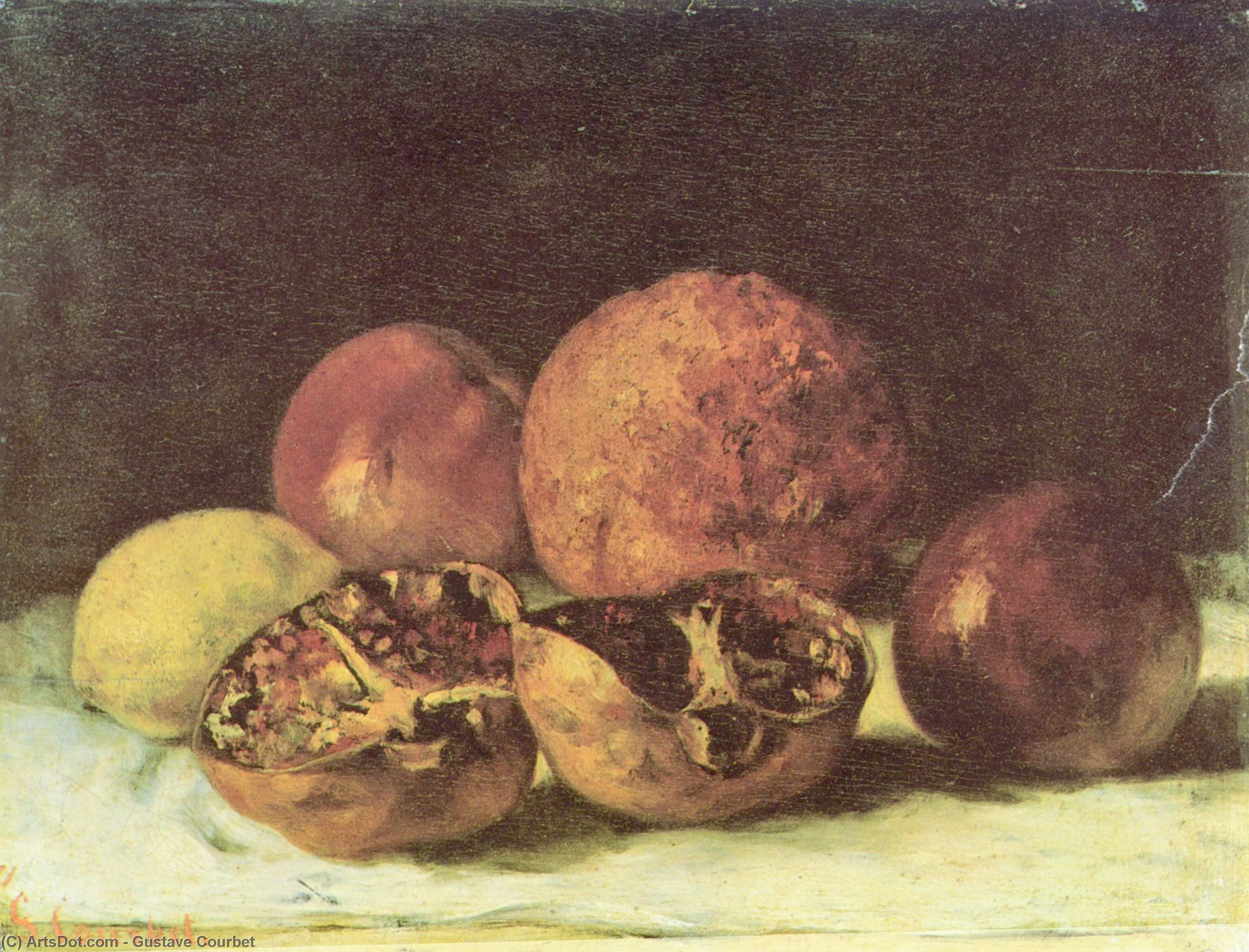 Wikioo.org - The Encyclopedia of Fine Arts - Painting, Artwork by Gustave Courbet - Pomegranates