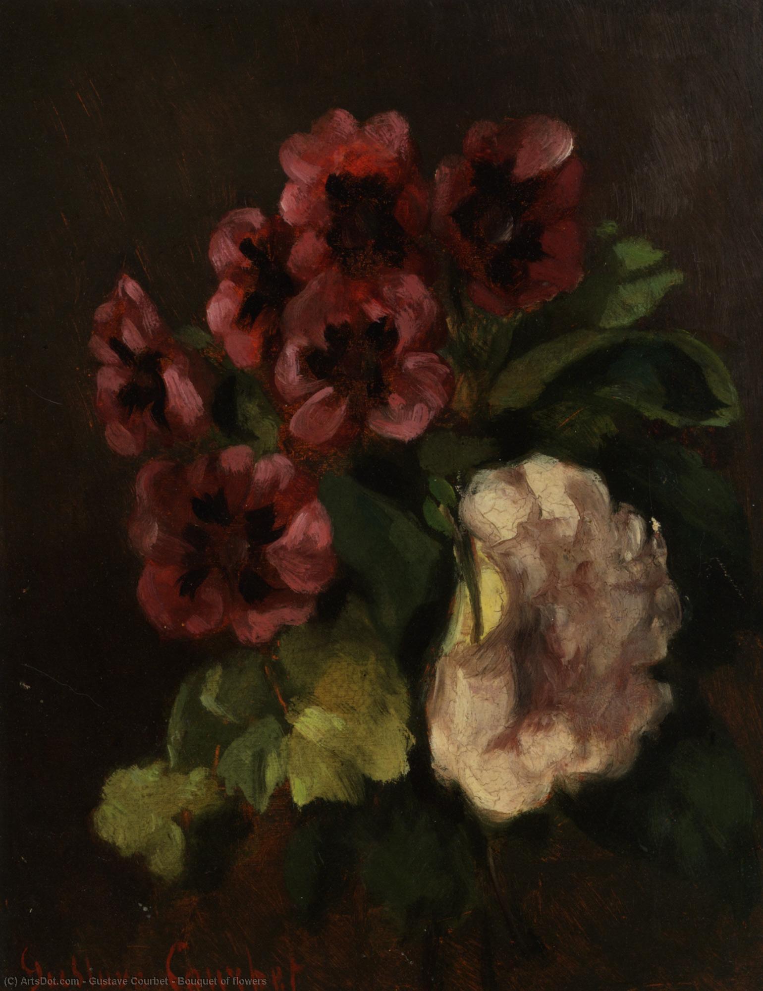 Wikioo.org - สารานุกรมวิจิตรศิลป์ - จิตรกรรม Gustave Courbet - Bouquet of flowers