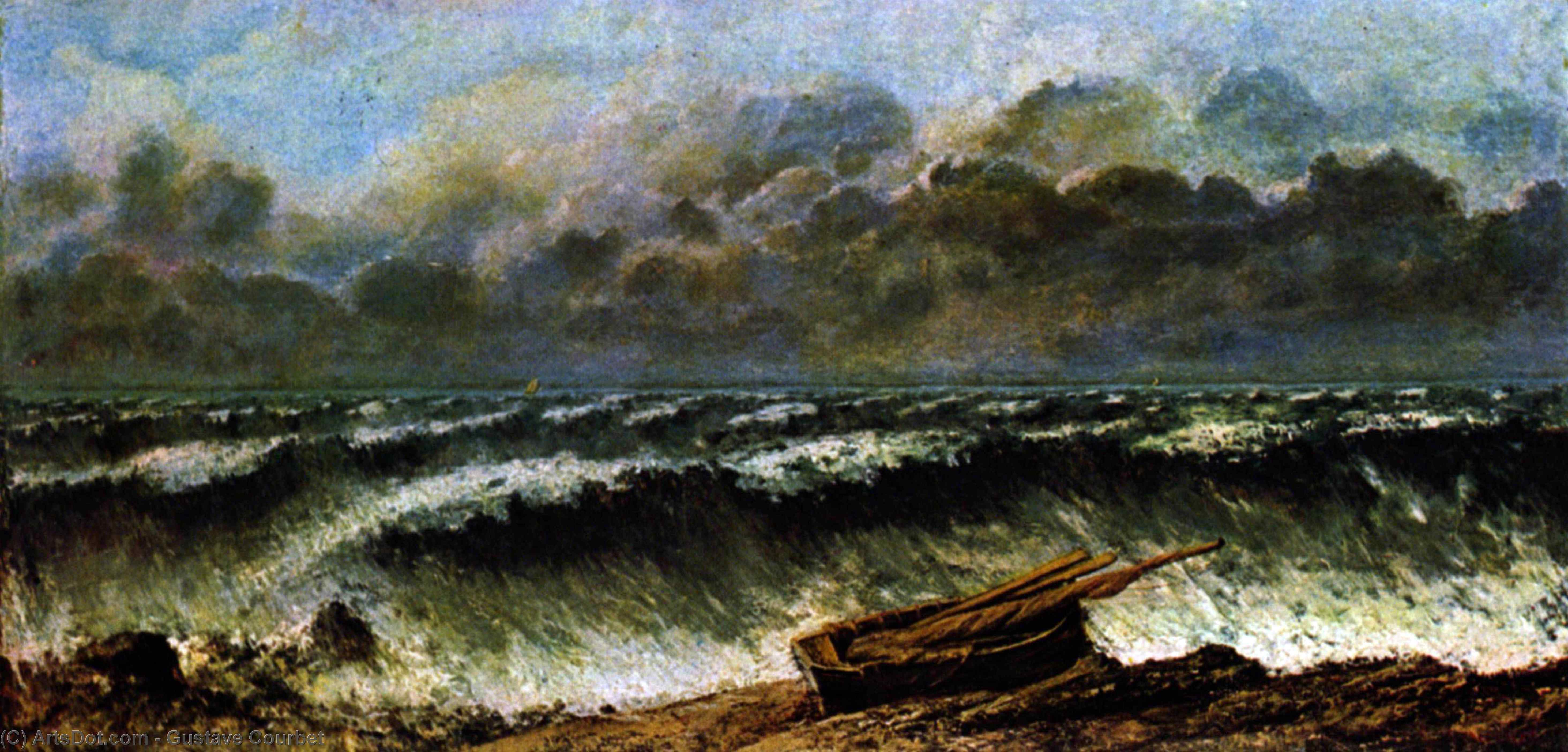 WikiOO.org – 美術百科全書 - 繪畫，作品 Gustave Courbet - 海浪