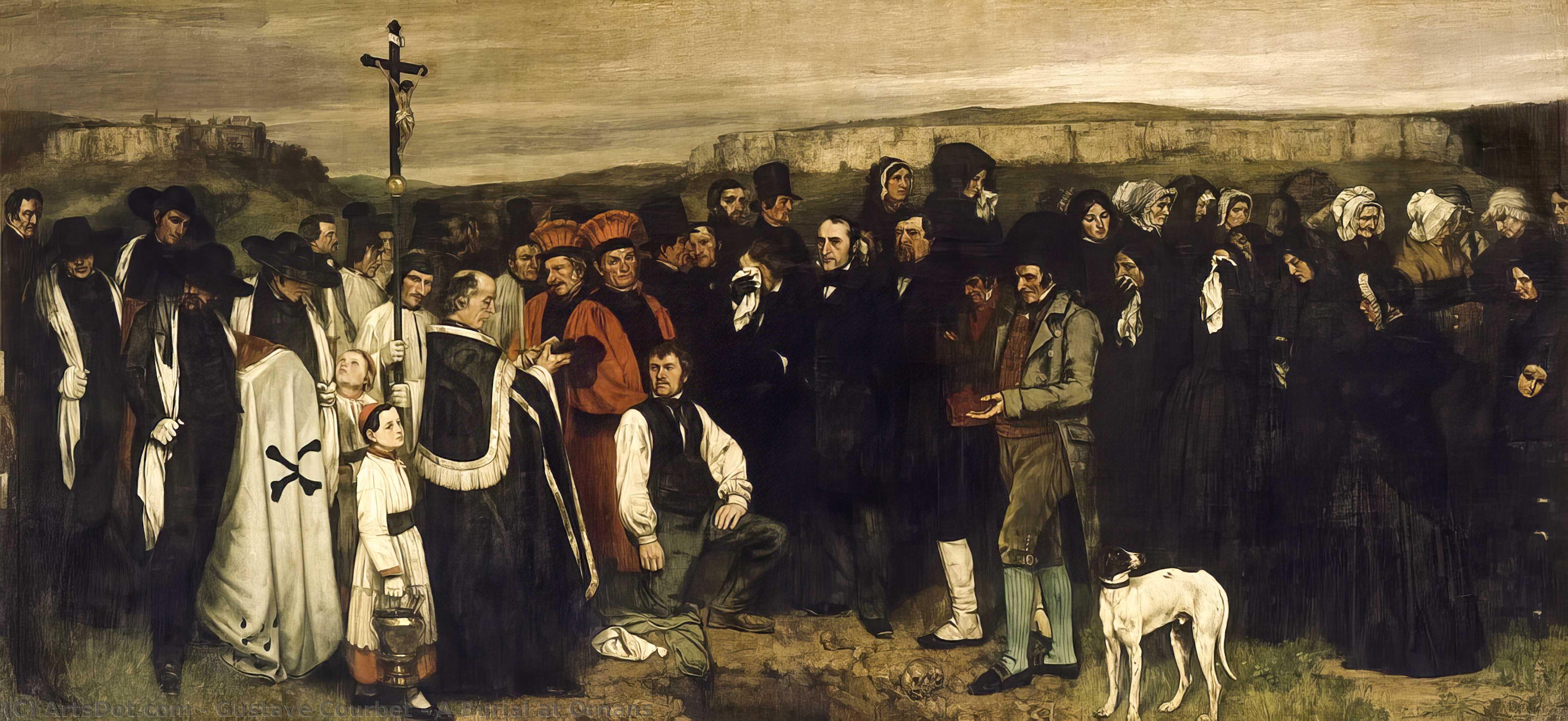 Wikioo.org - The Encyclopedia of Fine Arts - Painting, Artwork by Gustave Courbet - A Burial at Ornans