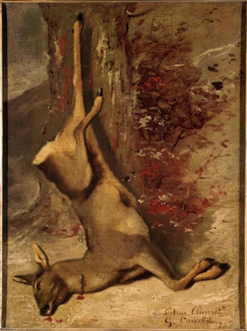 Wikioo.org - The Encyclopedia of Fine Arts - Painting, Artwork by Gustave Courbet - The Deer