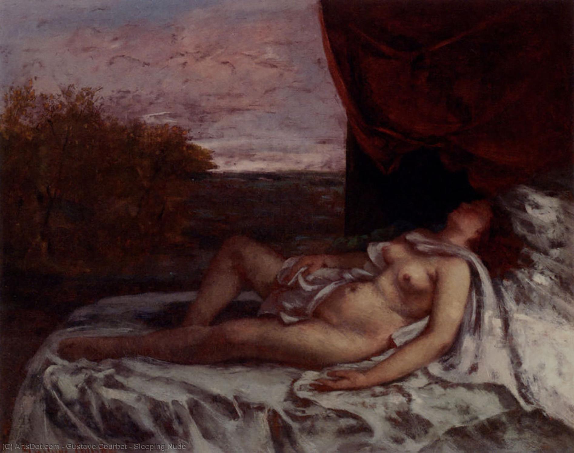 Wikioo.org - The Encyclopedia of Fine Arts - Painting, Artwork by Gustave Courbet - Sleeping Nude