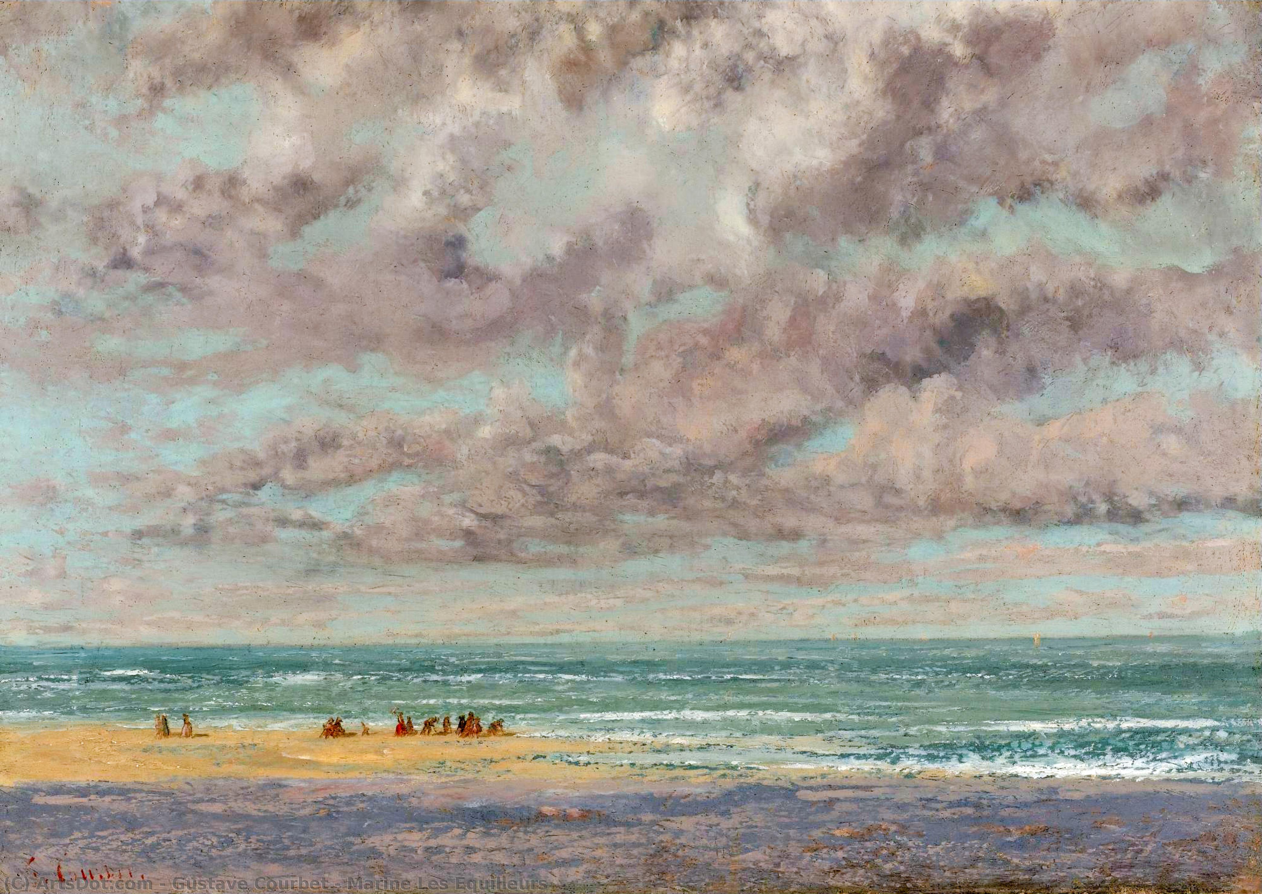 Wikioo.org – La Enciclopedia de las Bellas Artes - Pintura, Obras de arte de Gustave Courbet - Les Marines Equilleurs
