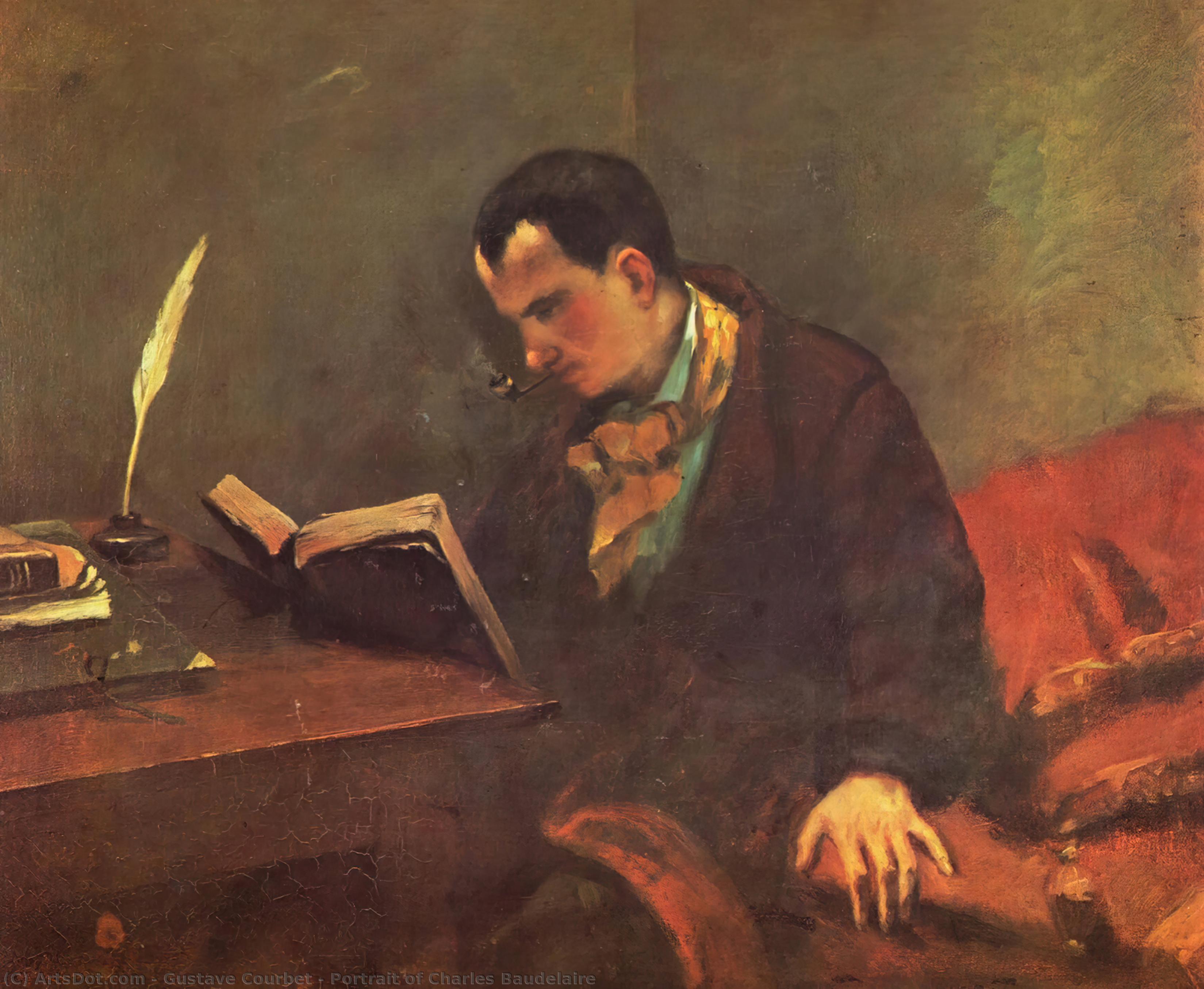WikiOO.org - Encyclopedia of Fine Arts - Schilderen, Artwork Gustave Courbet - Portrait of Charles Baudelaire