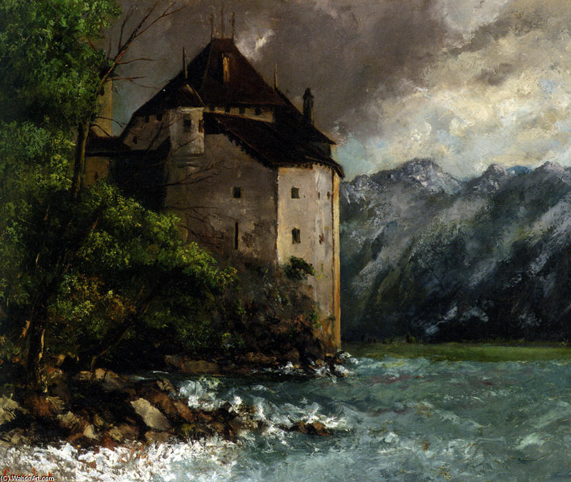 Wikioo.org – La Enciclopedia de las Bellas Artes - Pintura, Obras de arte de Gustave Courbet - castillo de chillon