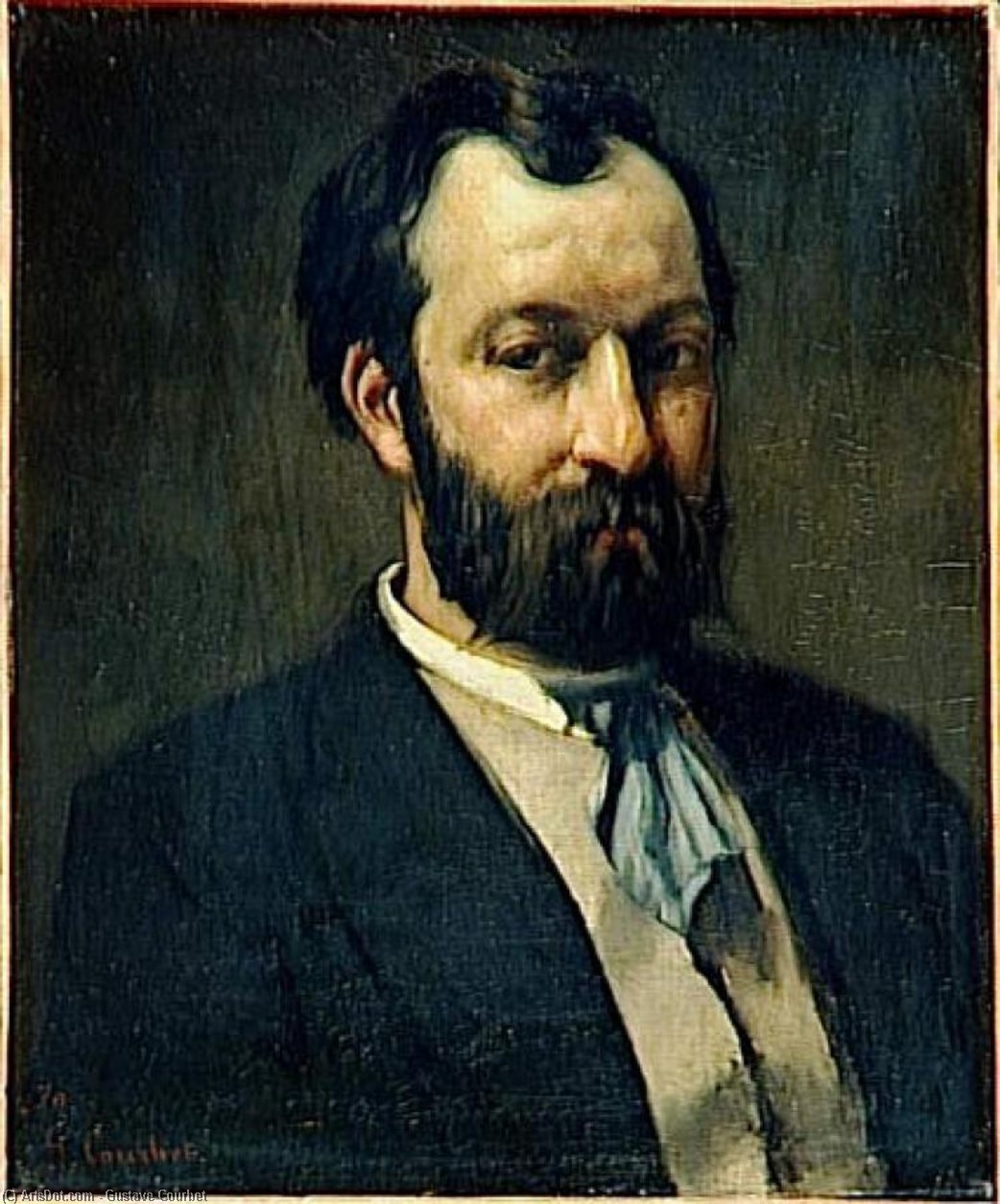Wikioo.org - The Encyclopedia of Fine Arts - Painting, Artwork by Gustave Courbet - Portrait of Jules Antoine Castagnary