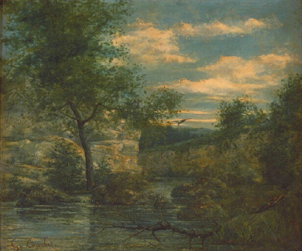 Wikoo.org - موسوعة الفنون الجميلة - اللوحة، العمل الفني Gustave Courbet - Riverside
