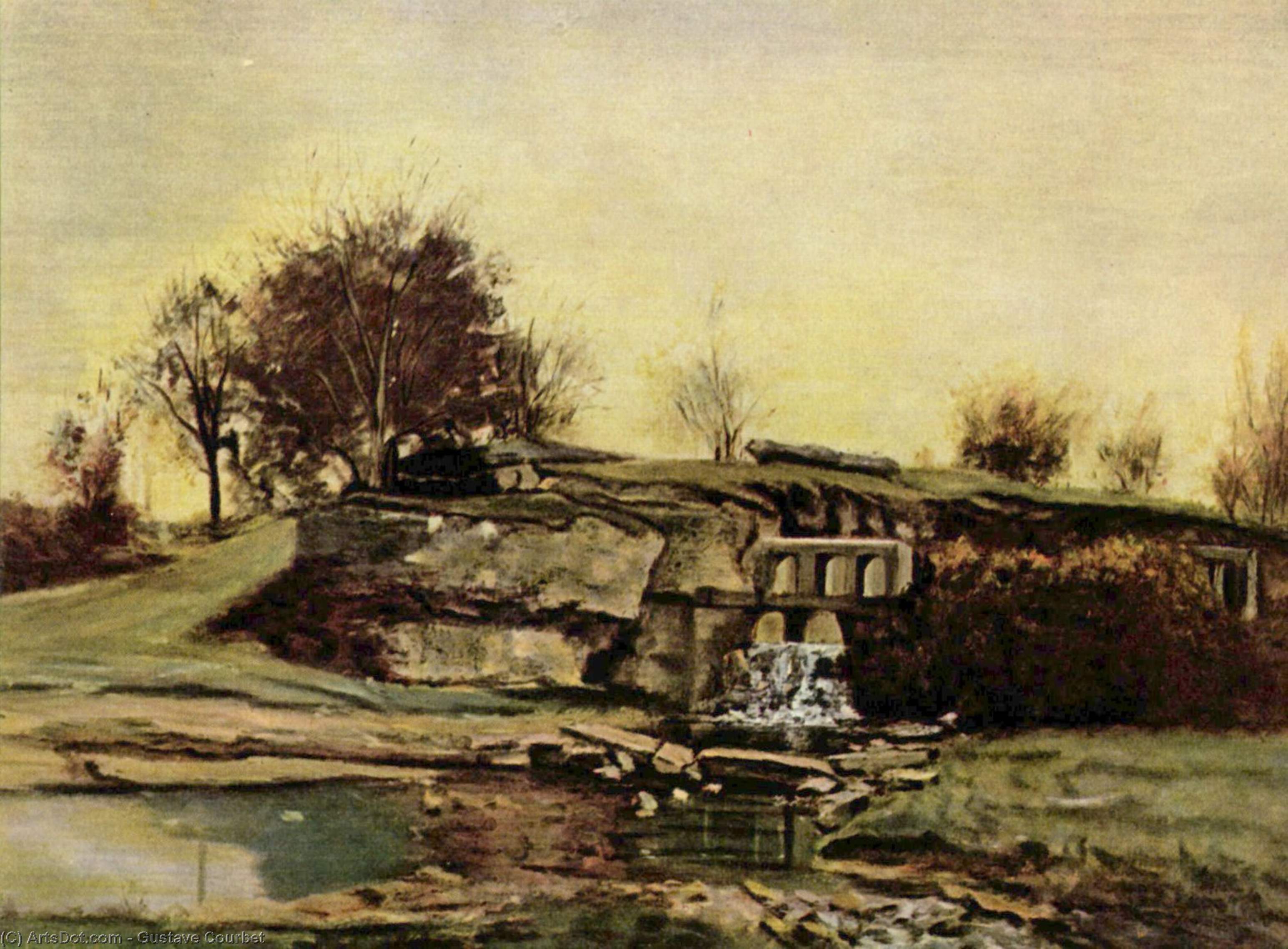 Wikioo.org - Bách khoa toàn thư về mỹ thuật - Vẽ tranh, Tác phẩm nghệ thuật Gustave Courbet - The Flood Gate at Optevoz