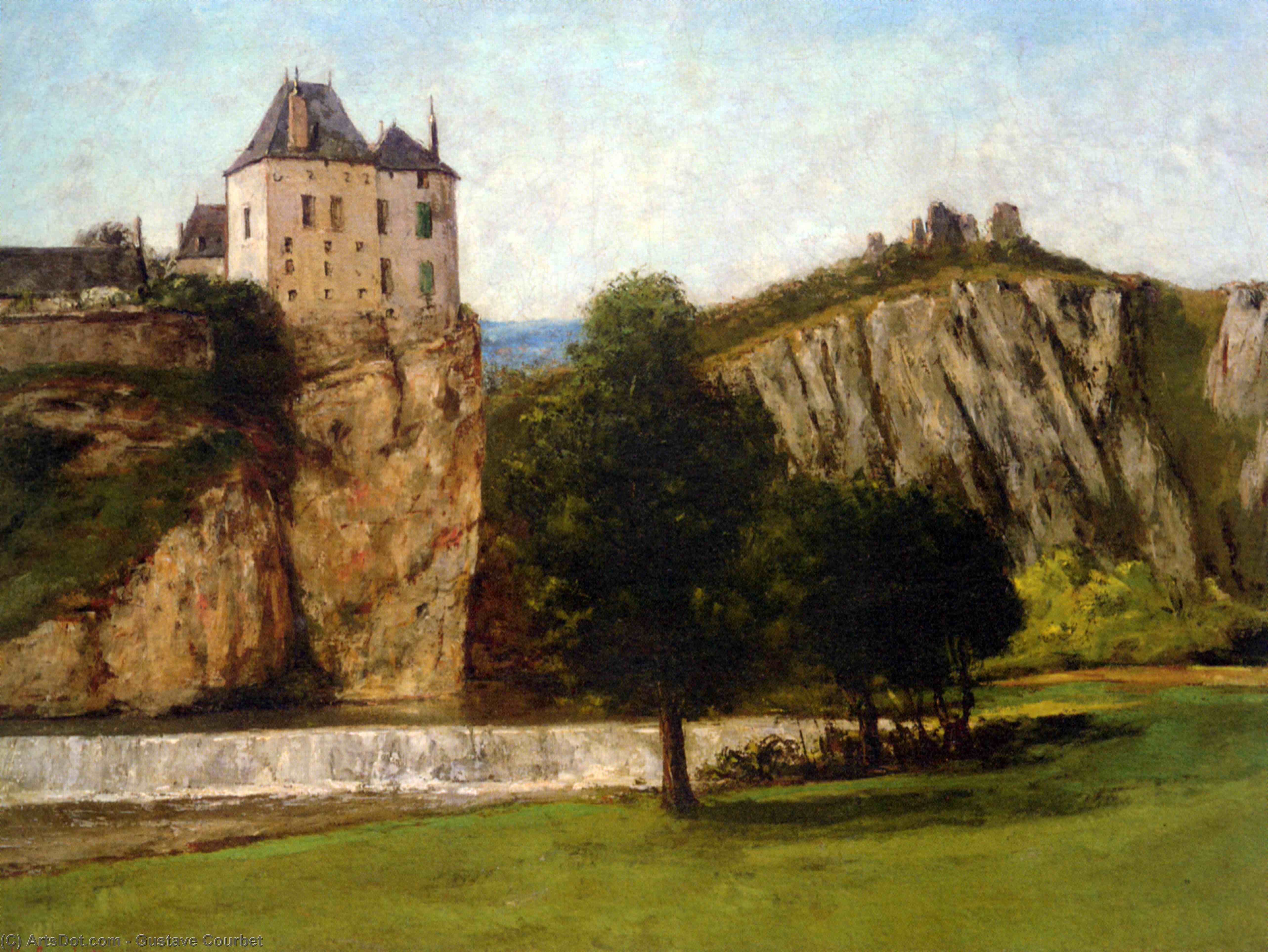 Wikioo.org - Bách khoa toàn thư về mỹ thuật - Vẽ tranh, Tác phẩm nghệ thuật Gustave Courbet - Le Chateau de Thoraise