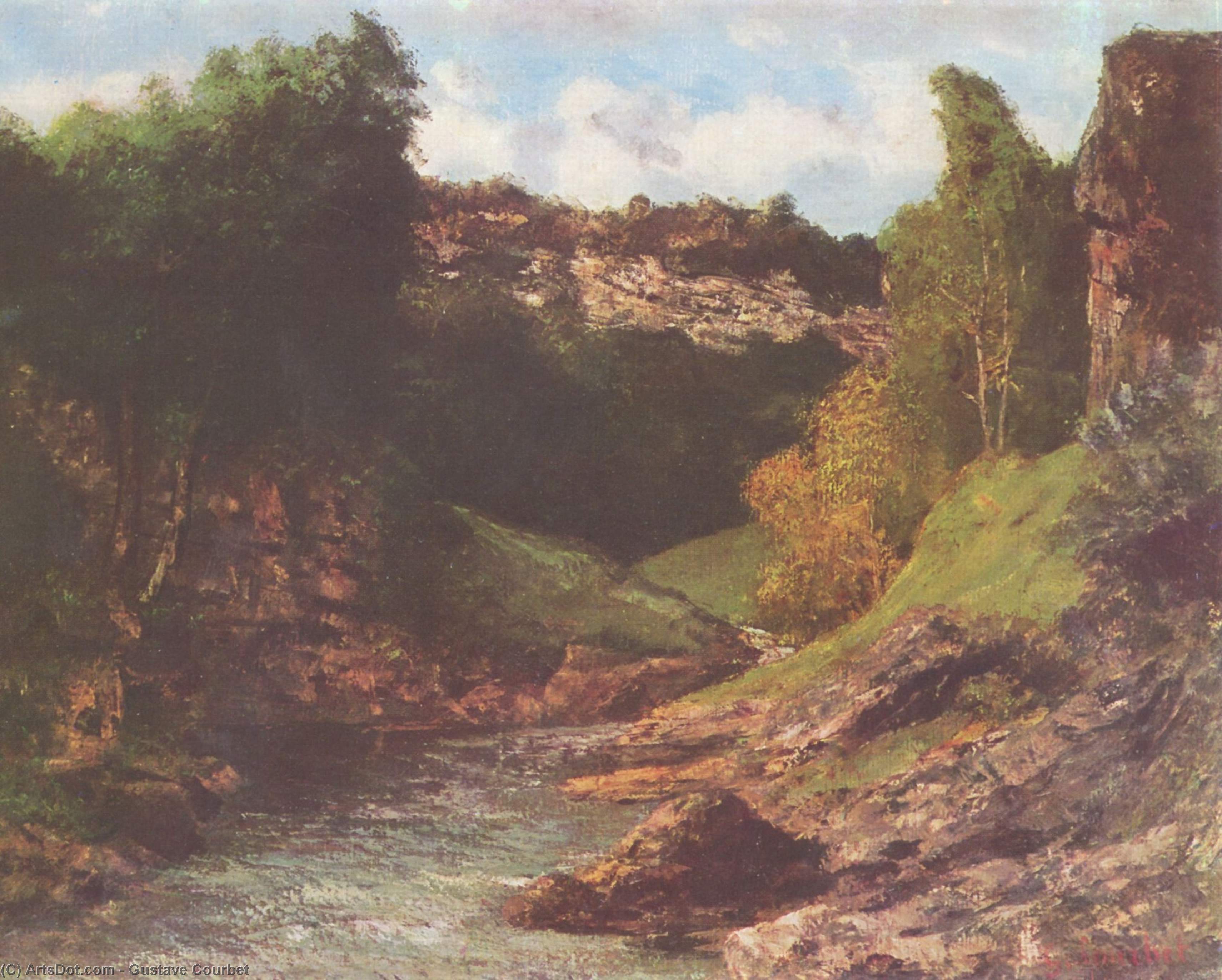 Wikioo.org - Bách khoa toàn thư về mỹ thuật - Vẽ tranh, Tác phẩm nghệ thuật Gustave Courbet - Rocky Landscape