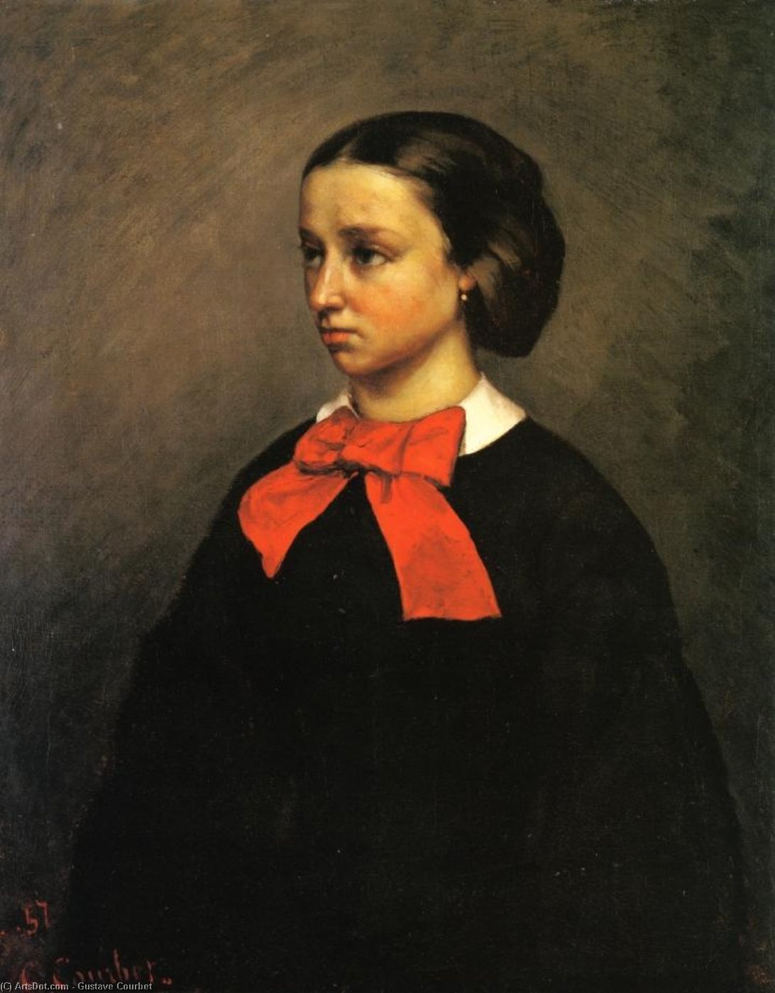 Wikioo.org - The Encyclopedia of Fine Arts - Painting, Artwork by Gustave Courbet - Portrait of Mlle. Jacquet