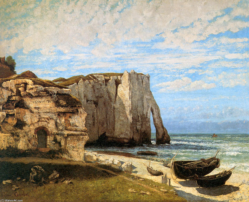 Wikioo.org – La Enciclopedia de las Bellas Artes - Pintura, Obras de arte de Gustave Courbet - Los acantilados a  Etretat