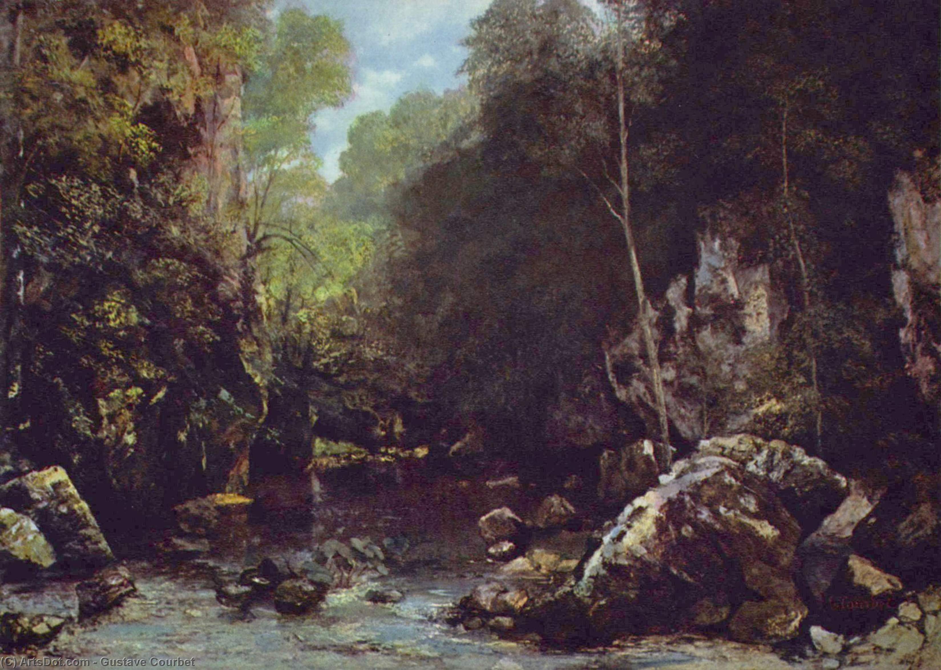 WikiOO.org - Güzel Sanatlar Ansiklopedisi - Resim, Resimler Gustave Courbet - Landscape near Puits Noir, near Ornans
