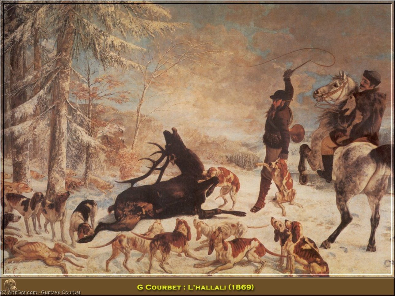 WikiOO.org - Enciklopedija dailės - Tapyba, meno kuriniai Gustave Courbet - The Hallali